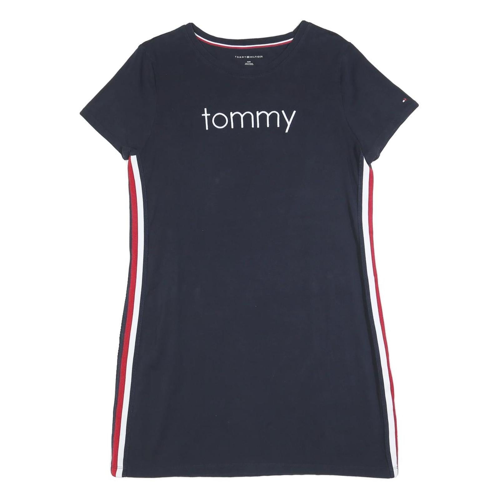 TOMMY HILFIGER Womens Navy Blue Day Jersey Plain Short Sleeve Mini M Casual Refurbished - N/A refurbished available on Cerqular