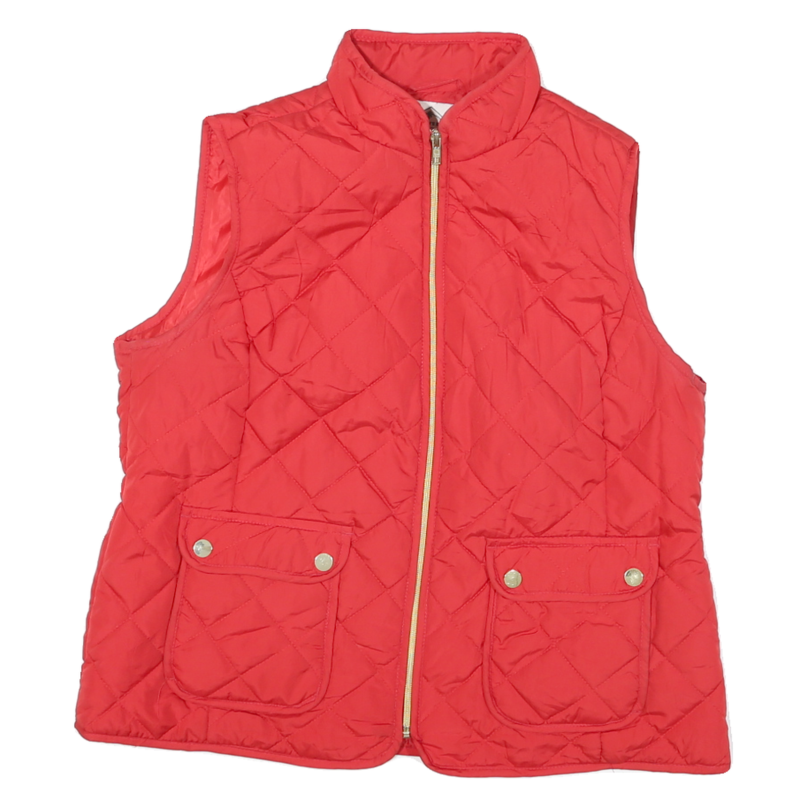 ST JOHNS BAY Womens Red Quilted Zip Jacket L Polyester Blend Casual Outerwear Refurbished - N/A refurbished available on Cerqular