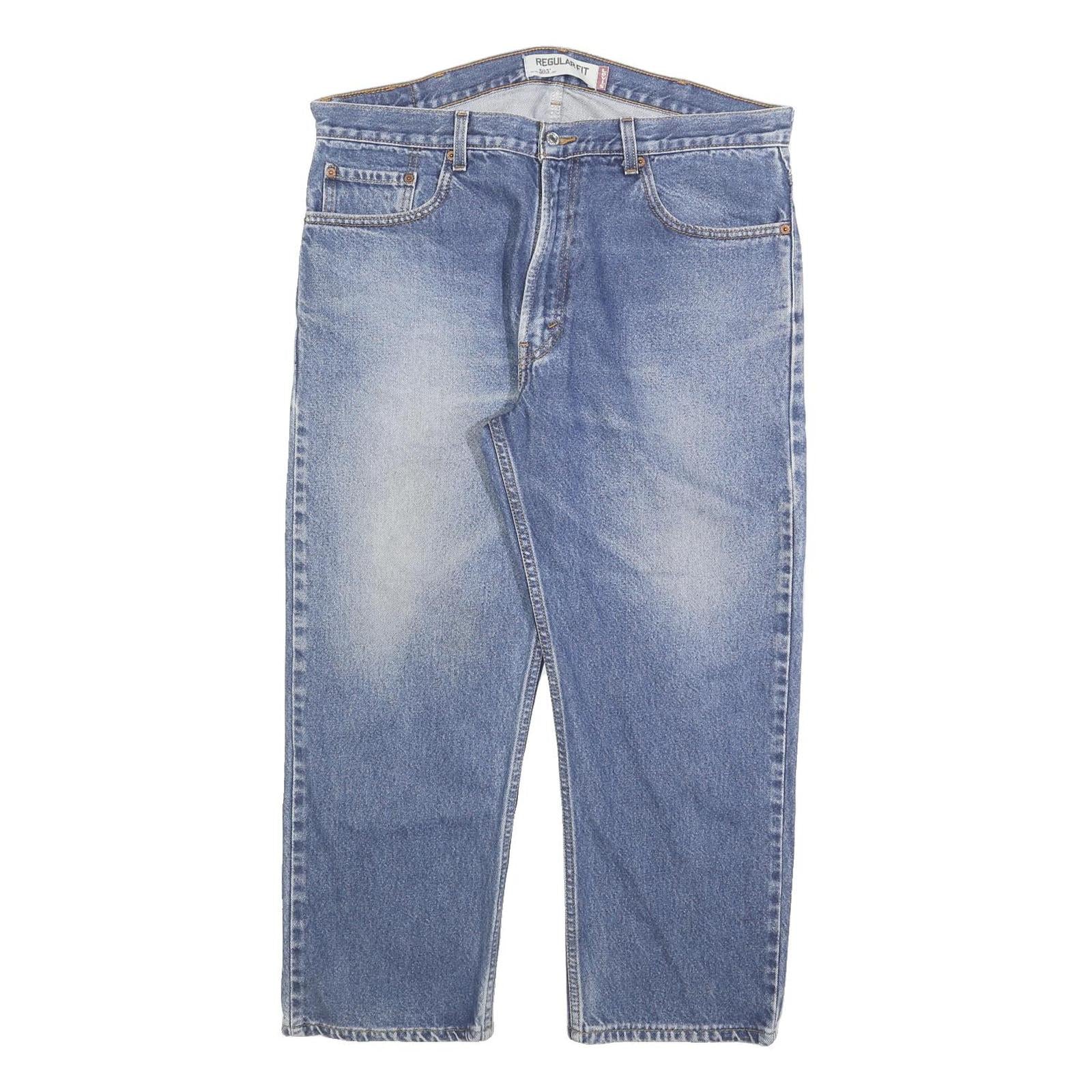 LEVI'S 505 Mens Jeans Blue Regular Straight Denim Medium W38 L26 Classic Zip Refurbished - N/A refurbished available on Cerqular