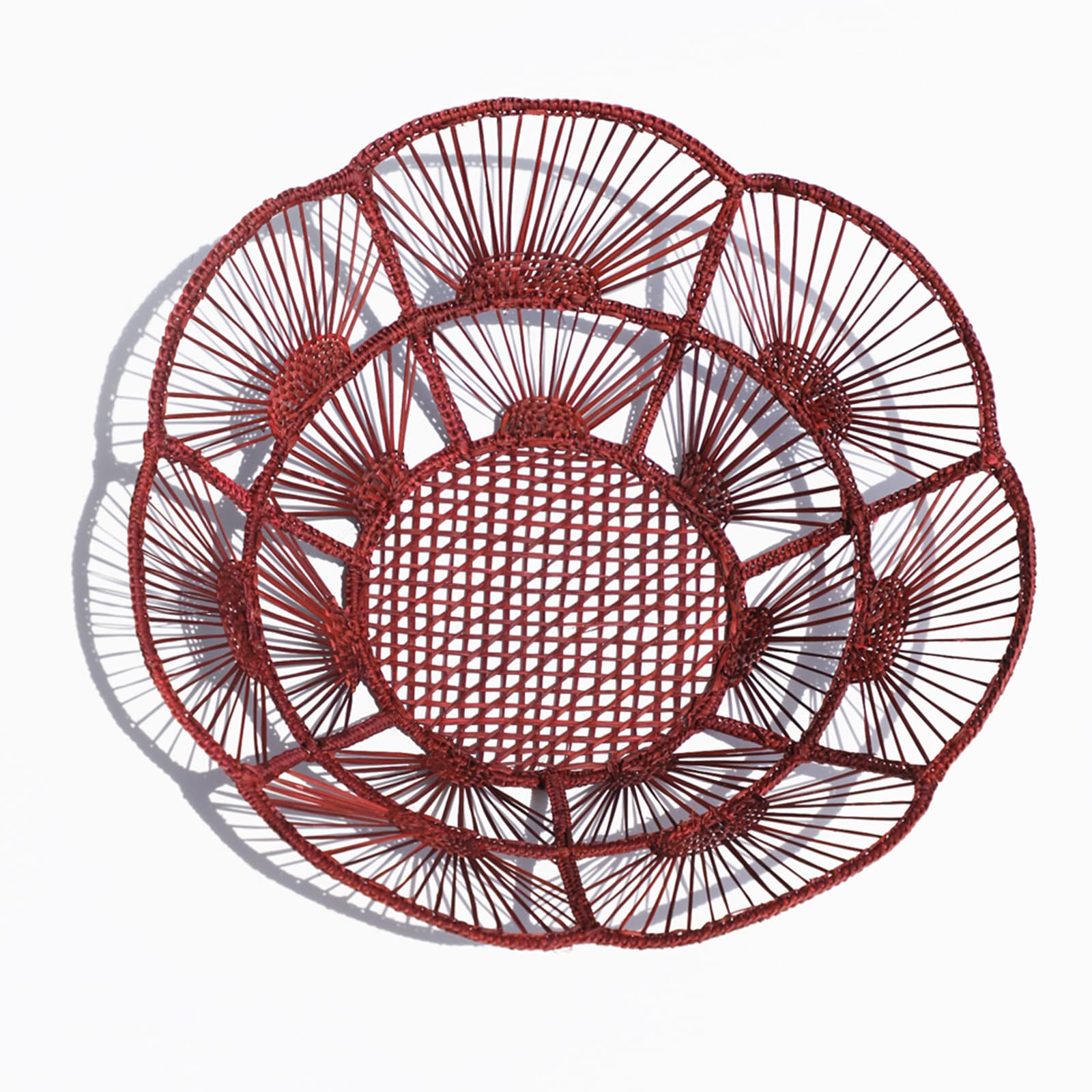 Buy Red Bowl - Made of Iraca Palm / Straw - Home Decor Refurbished - $50.00 Red Bowl - Made of Iraca Palm / Straw - Home Decor Refurbished - Apalma Handmade refurbished available on Cerqular
