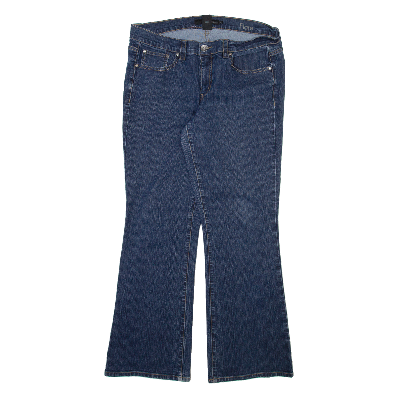 CALVIN KLEIN Womens Jeans Blue Regular Flared W36 L32 Refurbished - N/A refurbished available on Cerqular