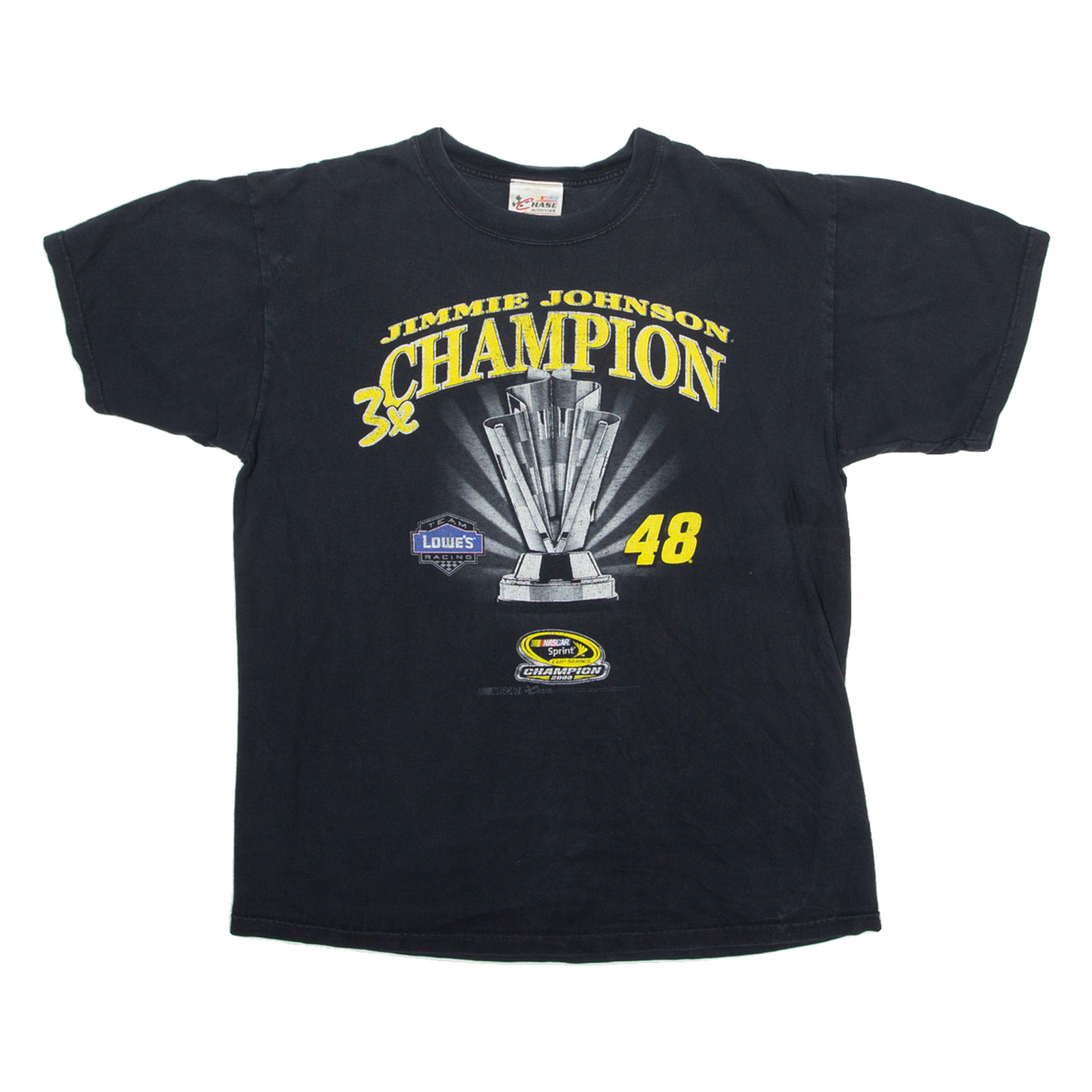NASCAR CHASE Jimmie Johnson Champions Mens T-Shirt Black USA L Refurbished - N/A refurbished available on Cerqular