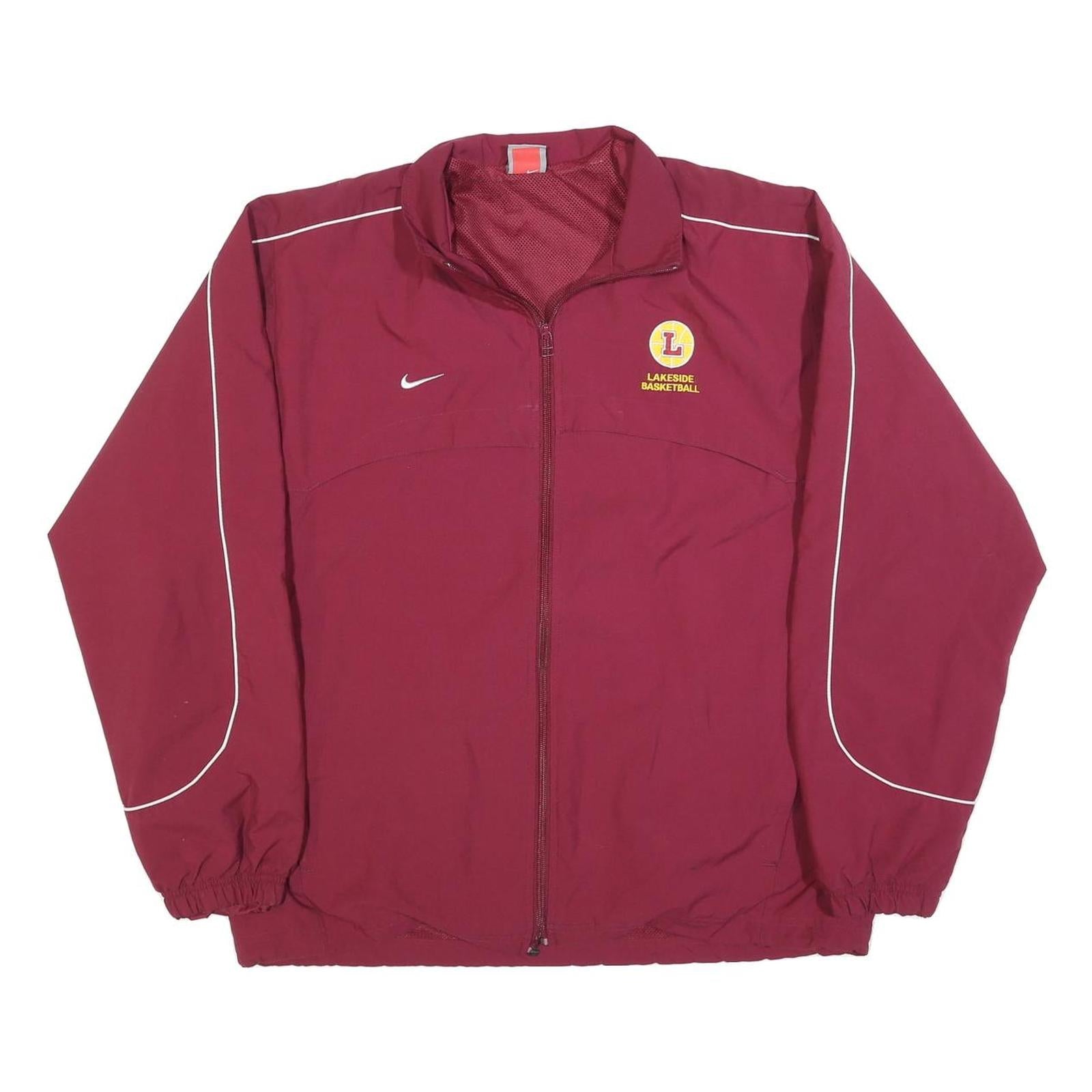 NIKE Mens Maroon Lakeside Basketball Zip Jacket M Polyester Blend Plain Refurbished - N/A refurbished available on Cerqular
