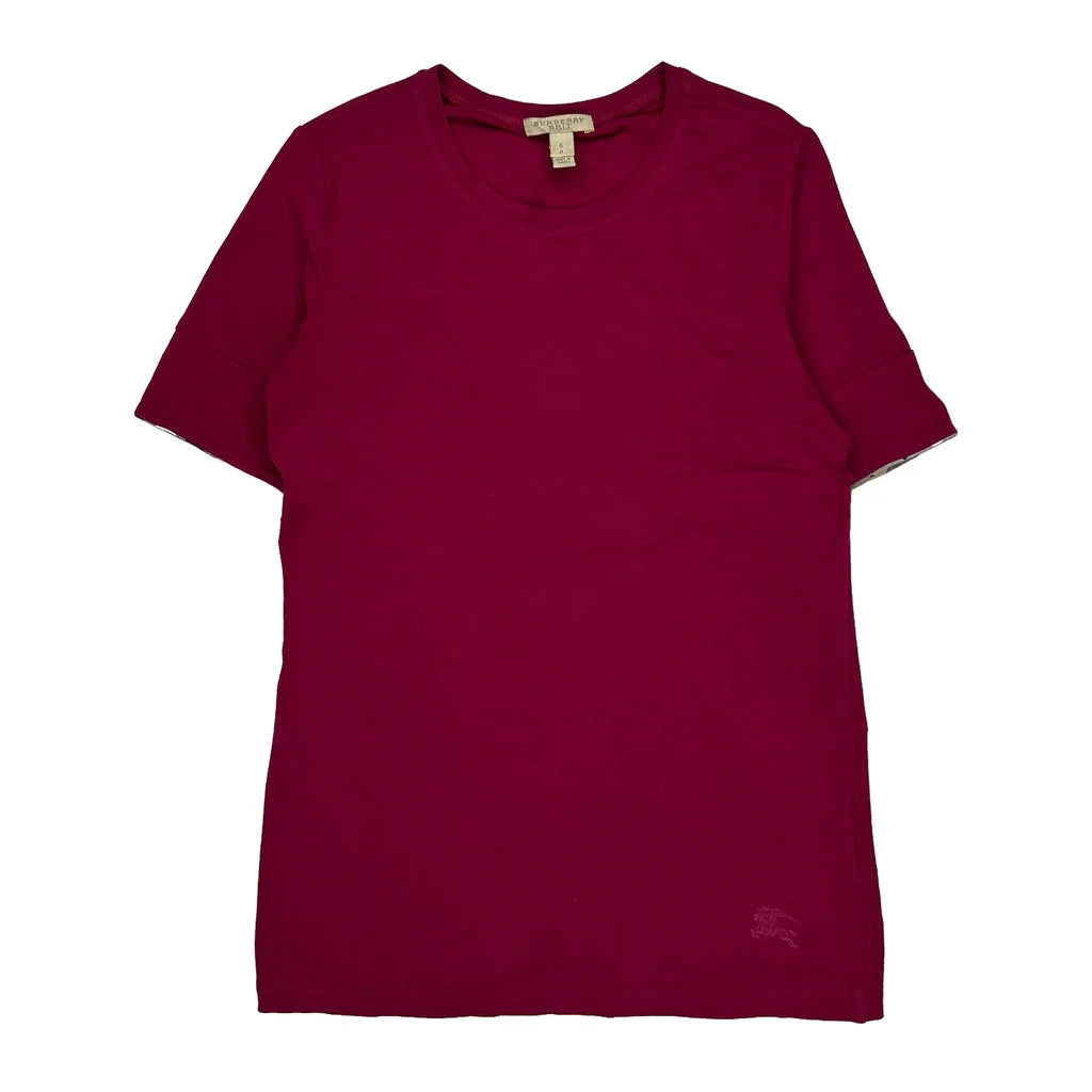 Burberry Brit T-Shirt - Small Red Cotton Refurbished - Thrifted (note: this is a term often used to describe second- refurbished available on Cerqular