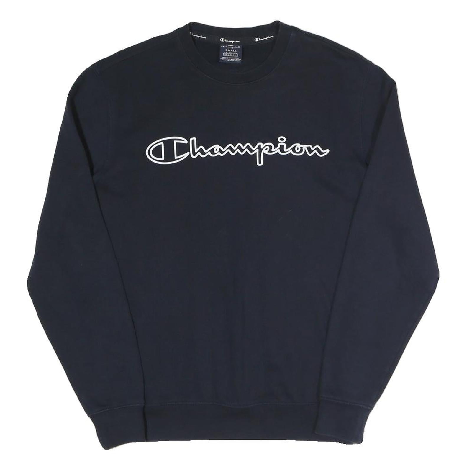 CHAMPION Mens Black Cotton Blend Crew Neck Sweatshirt S Branded Casual Refurbished - N/A refurbished available on Cerqular