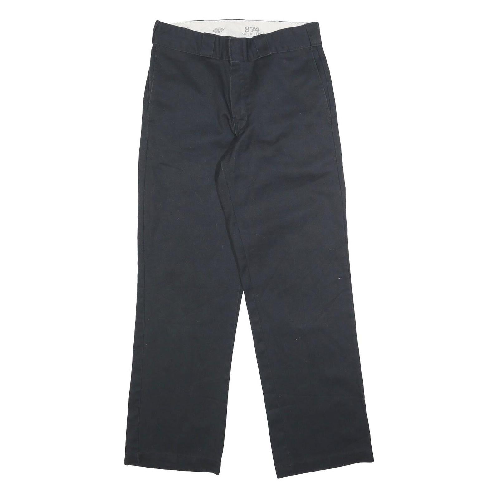 DICKIES Mens Regular Black Cotton Blend Trousers W30 L30 Classic Straight Zip Refurbished - N/A refurbished available on Cerqular