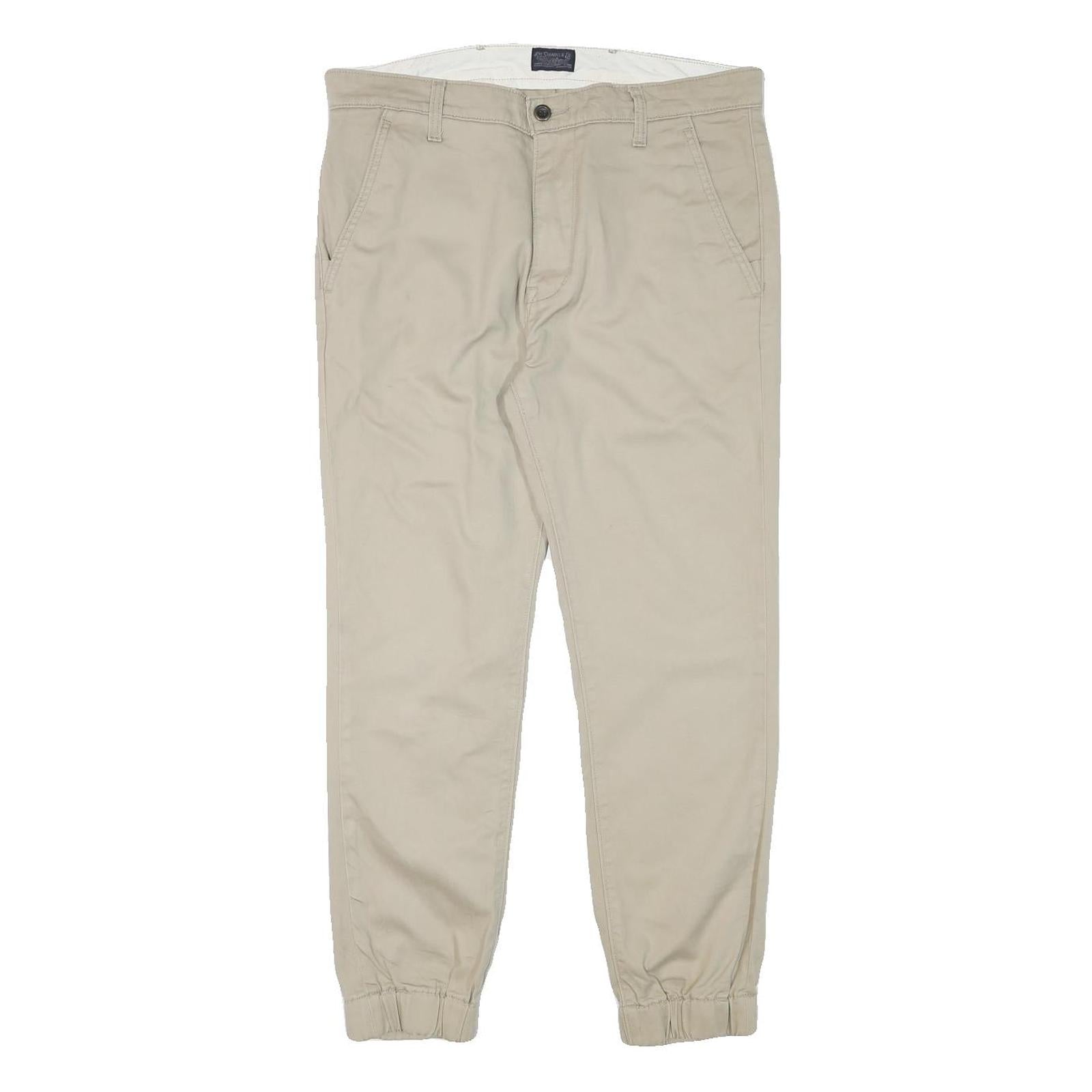 LEVI'S Mens Cotton Blend Beige Slim Tapered Trousers W34 L27 Casual Zip Closure Refurbished - N/A refurbished available on Cerqular