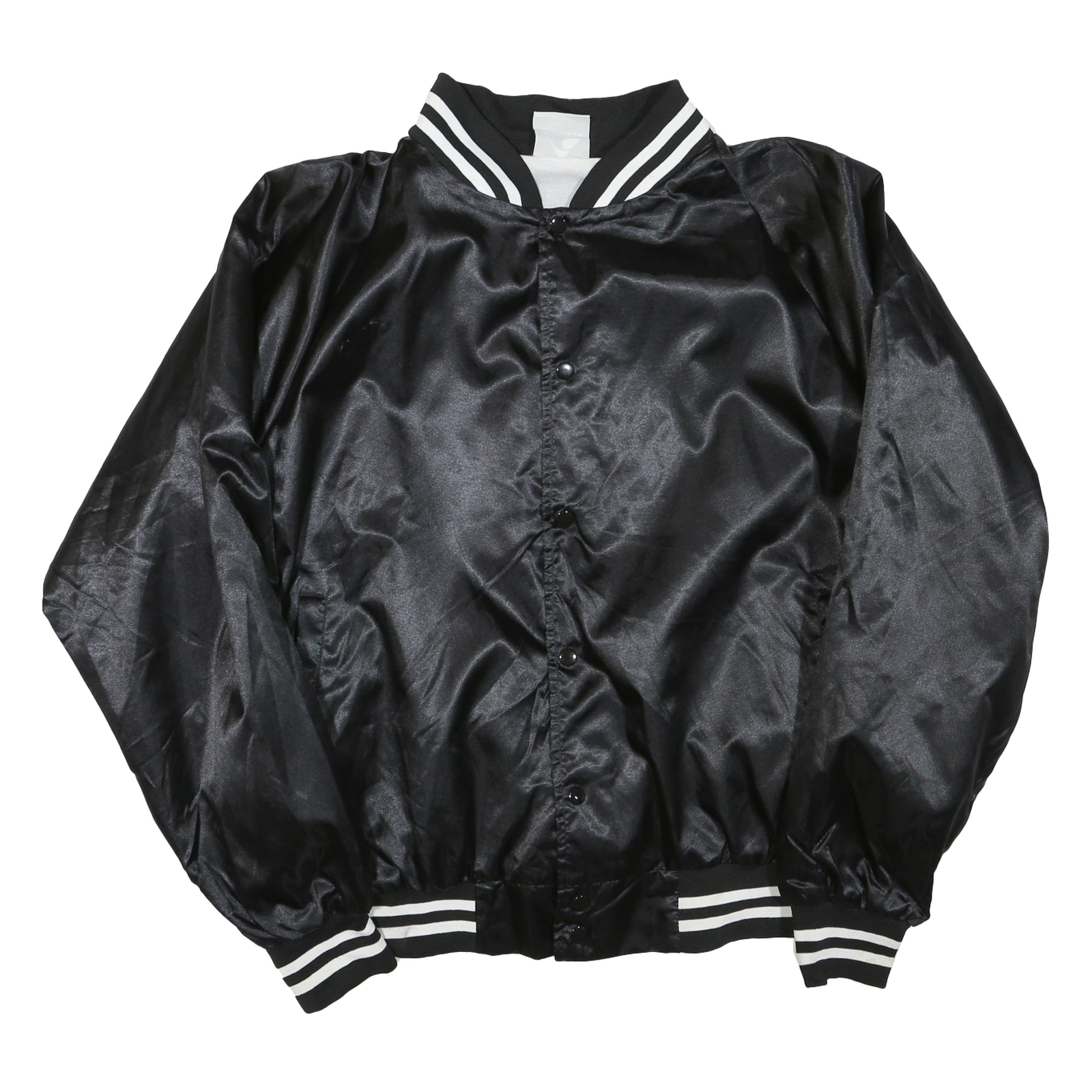 AUGUSTA Mens Black Varsity Jacket XL Polyester Blend Button Plain Retro Refurbished - N/A refurbished available on Cerqular