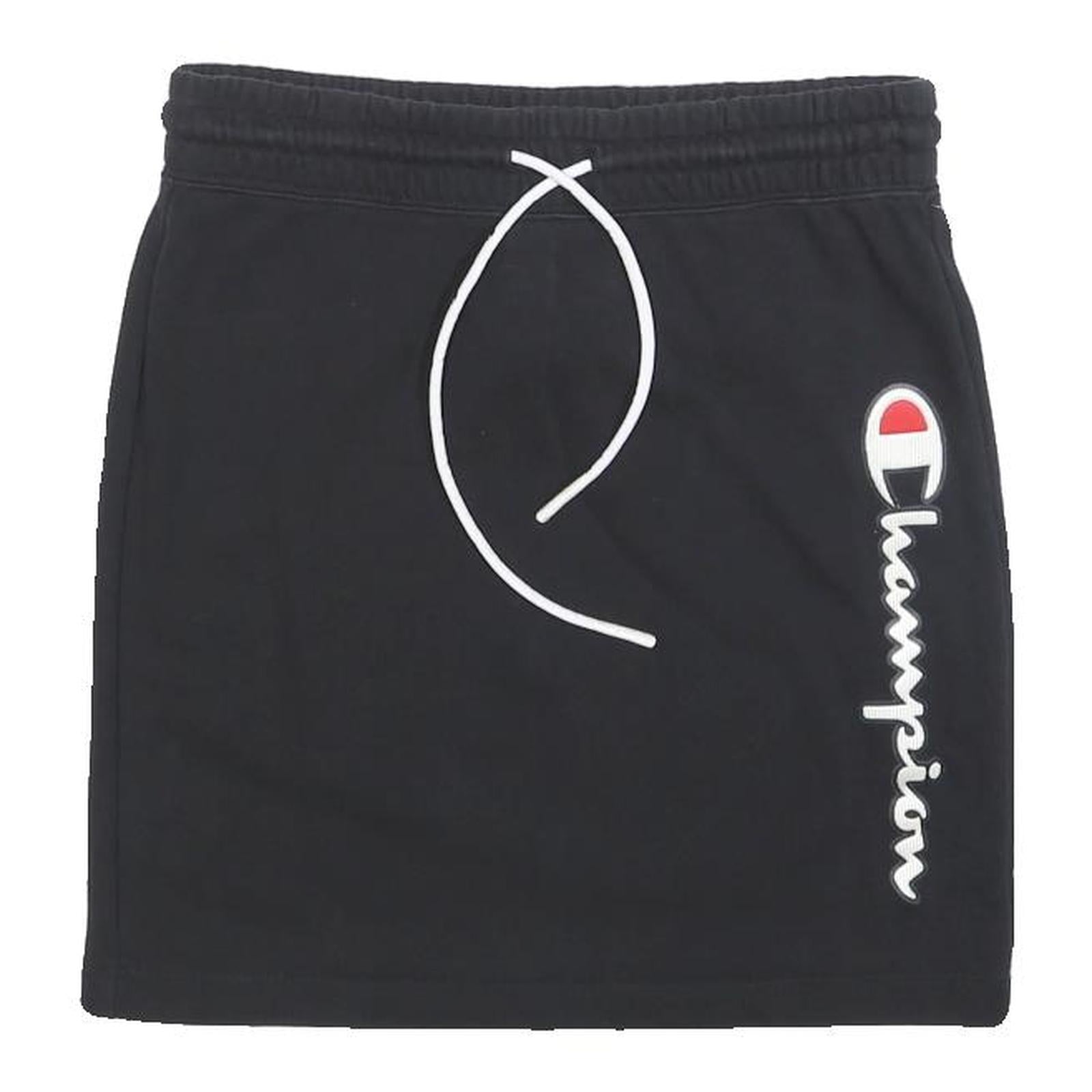 CHAMPION Womens Black Cotton Blend Mini Skirt XS Logo Print Casual Sportswear Refurbished - N/A refurbished available on Cerqular
