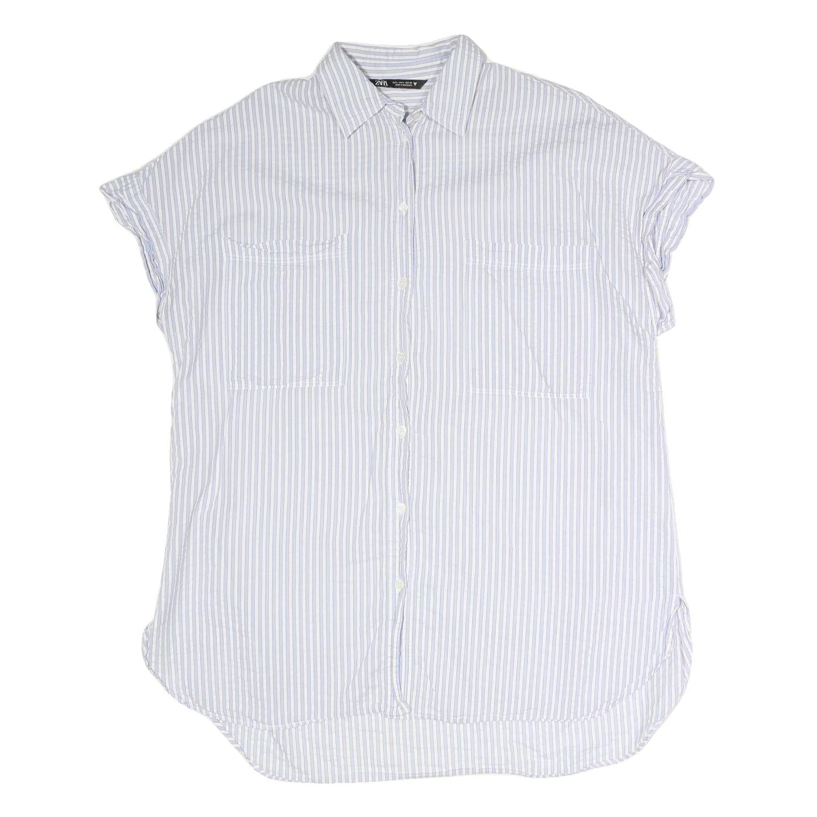 Buy ZARA Womens Blue & White Striped Shirt Short Sleeve Collared L Casual Summer Refurbished - $18.19 ZARA Womens Blue & White Striped Shirt Short Sleeve Collared L Casual Summer Refurbished - N/A refurbished available on Cerqular