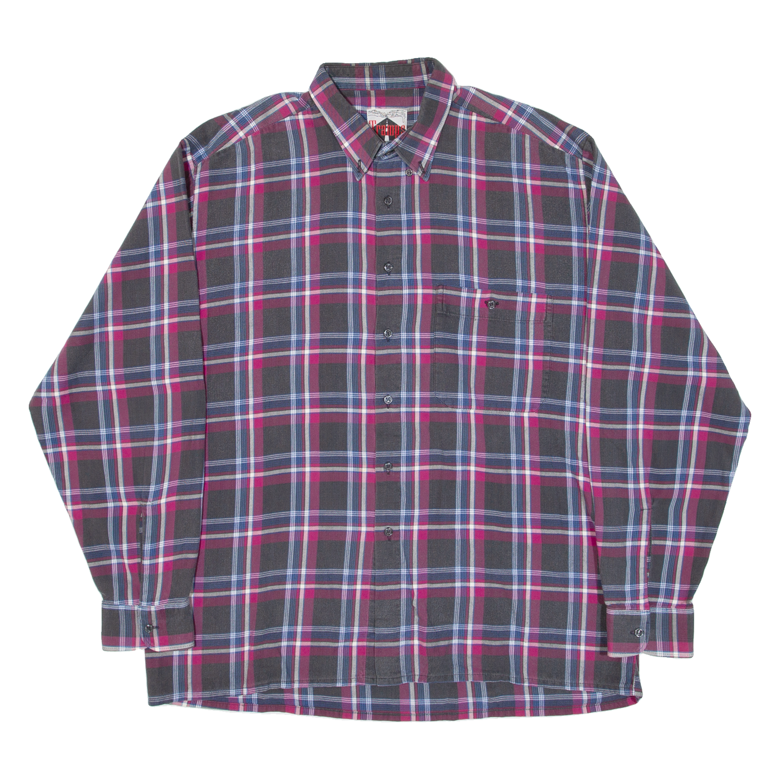 TRAMPS Mens Shirt Black Check Long Sleeve XL Refurbished - N/A refurbished available on Cerqular