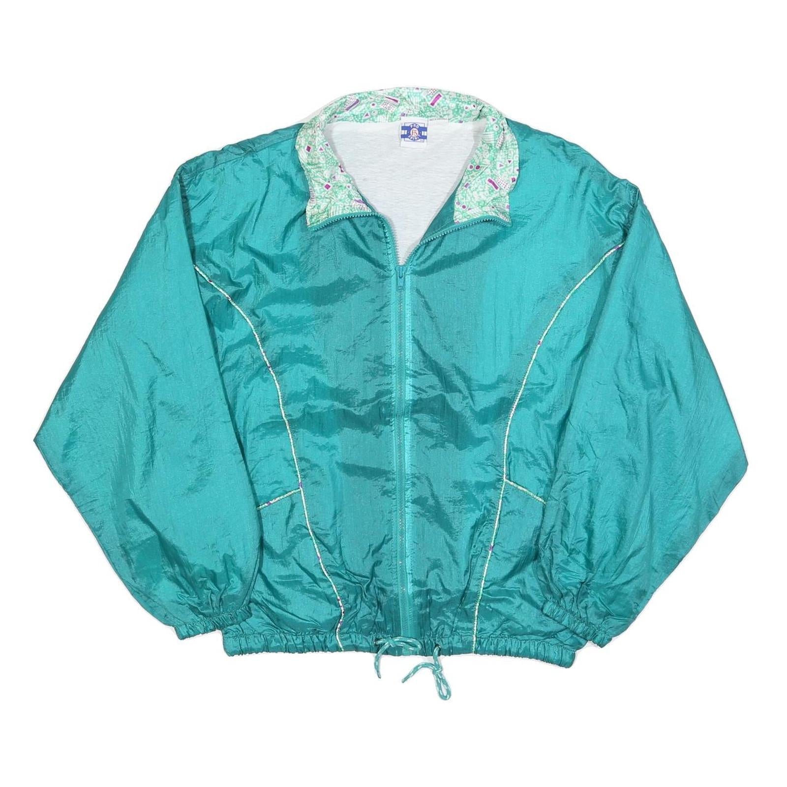 PRO SPIRIT Womens Teal Green Classic Jacket L Polyester Blend Zip Colourblock Refurbished - N/A refurbished available on Cerqular