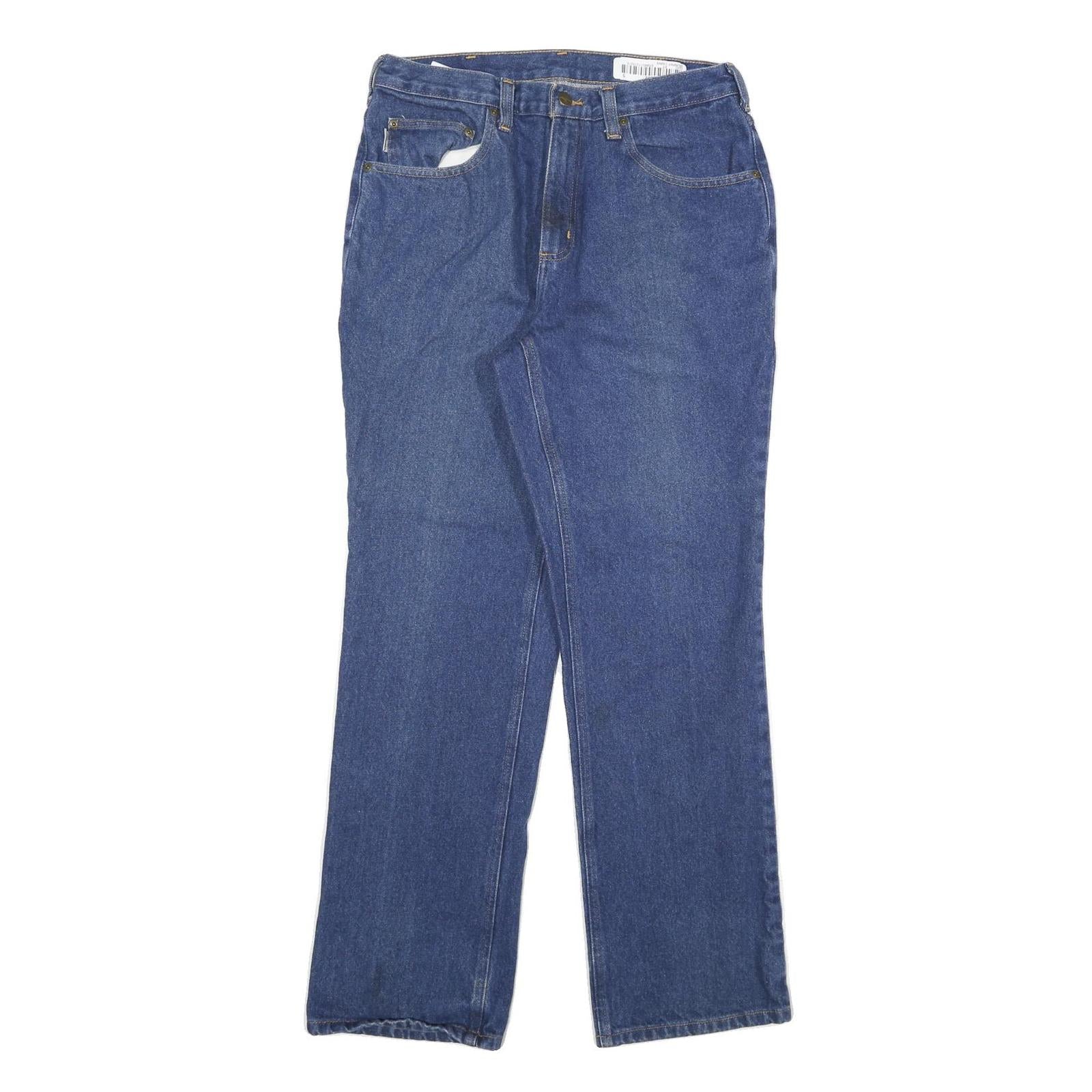 CARHARTT Womens Relaxed Blue Denim Jeans W32 L32 Classic Cotton Blend Zip Refurbished - N/A refurbished available on Cerqular