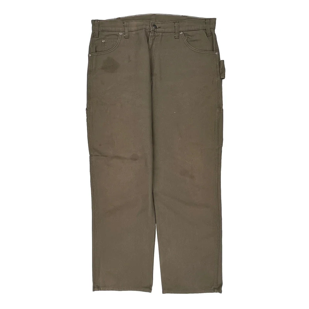 Dickies Carpenter Trousers - 38W 30L Brown Cotton Refurbished - Thrifted (note: this is a term often used to describe second- refurbished available on Cerqular