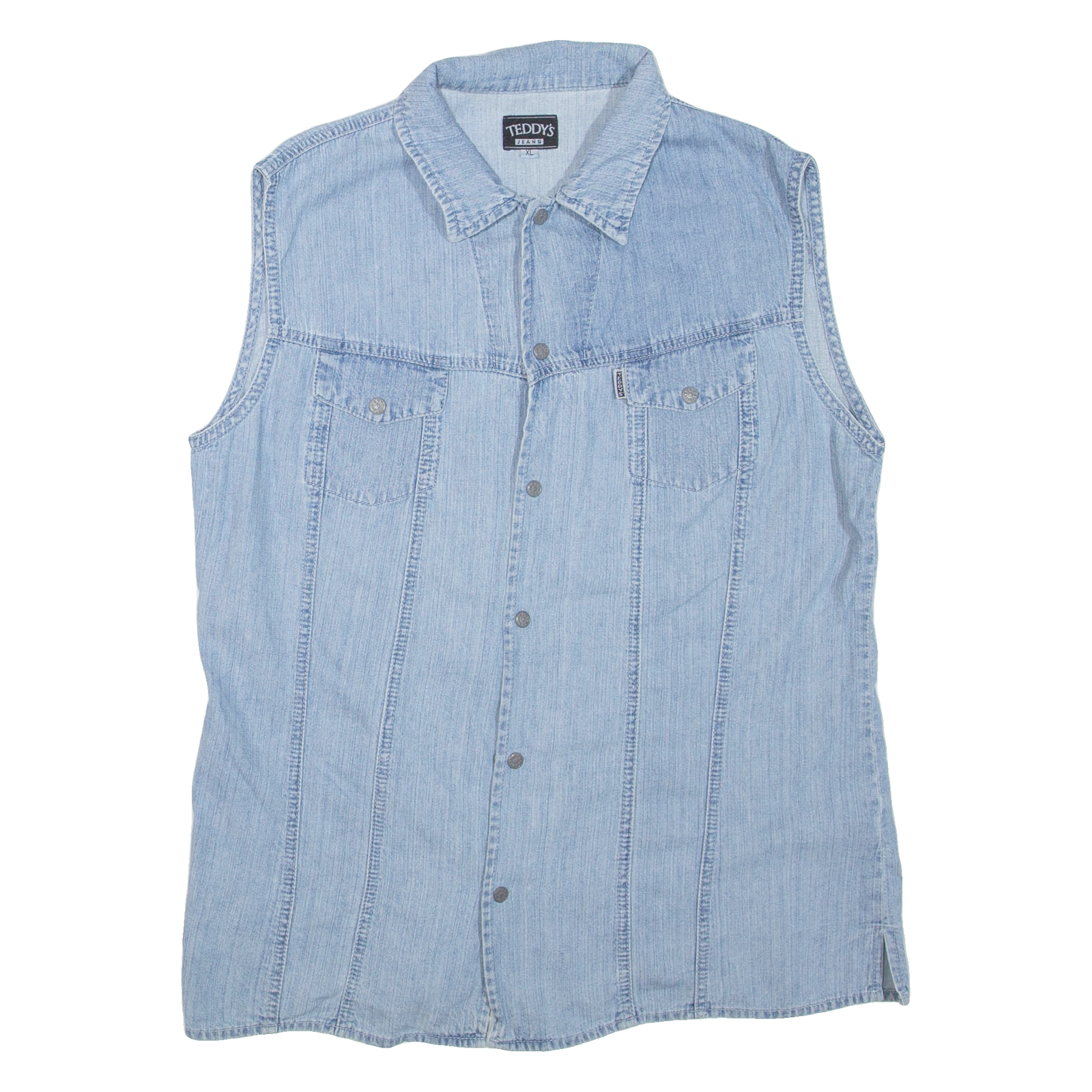 TEDDY'S JEANS Womens Shirt Blue Collared Sleeveless XL Refurbished - N/A refurbished available on Cerqular