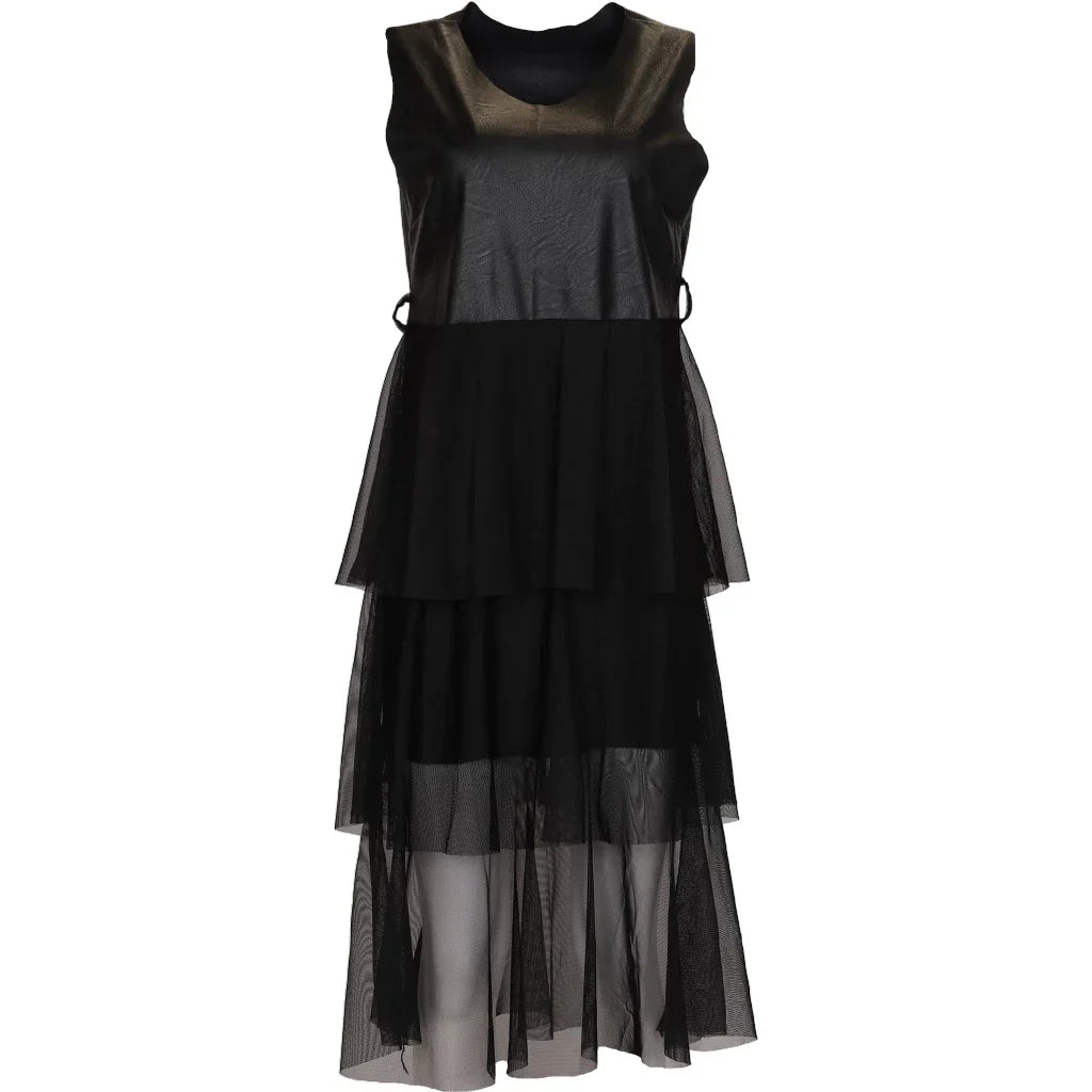Unbranded Sheer Midi Dress - Medium Black Polyethylene Blend Refurbished - Thrifted (note: this is a term often used to describe second- refurbished available on Cerqular