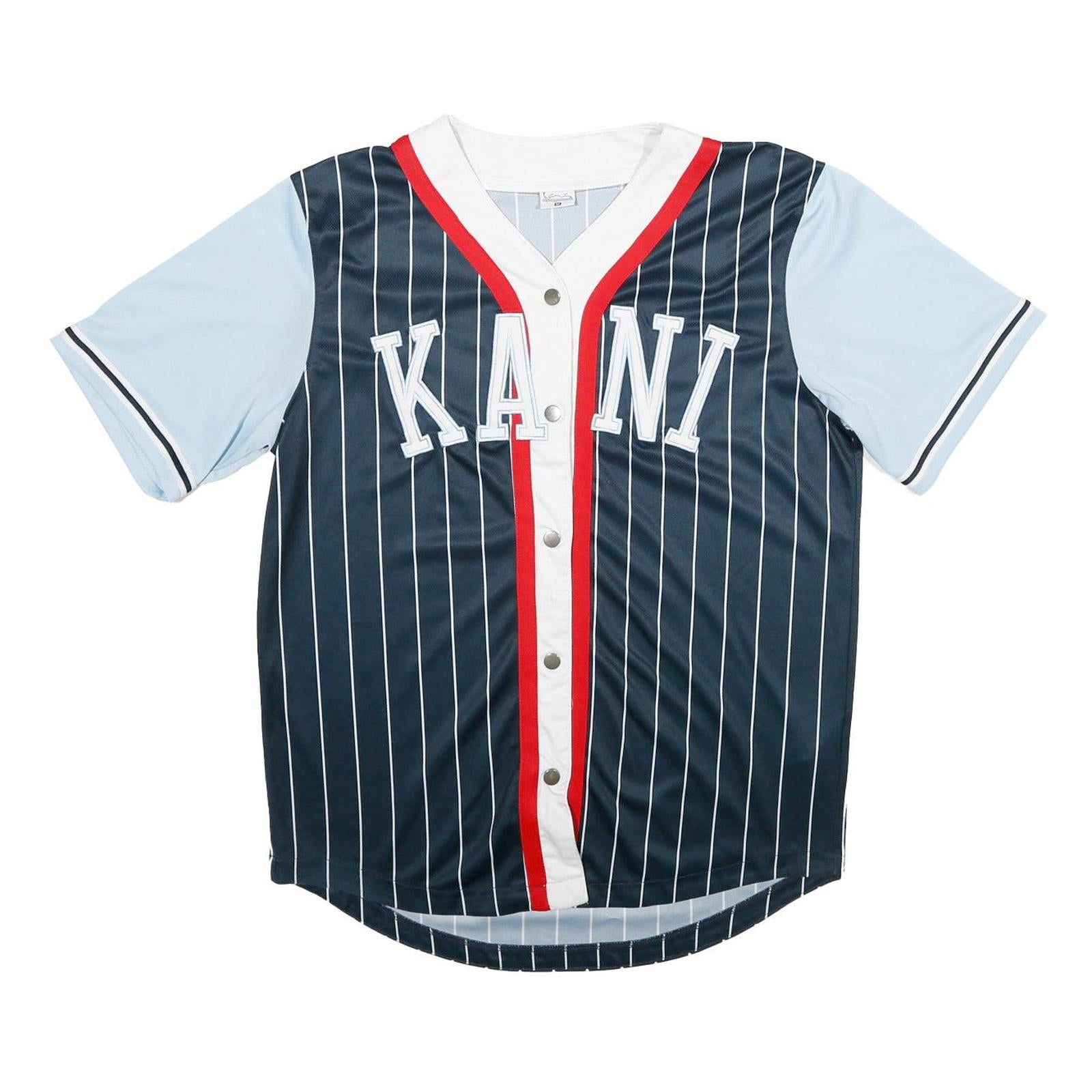 Buy KARL KANI Mens Blue & Navy Button Front Pinstripe Jersey M Short Sleeve V-Neck Refurbished - $61.09 KARL KANI Mens Blue & Navy Button Front Pinstripe Jersey M Short Sleeve V-Neck Refurbished - N/A refurbished available on Cerqular