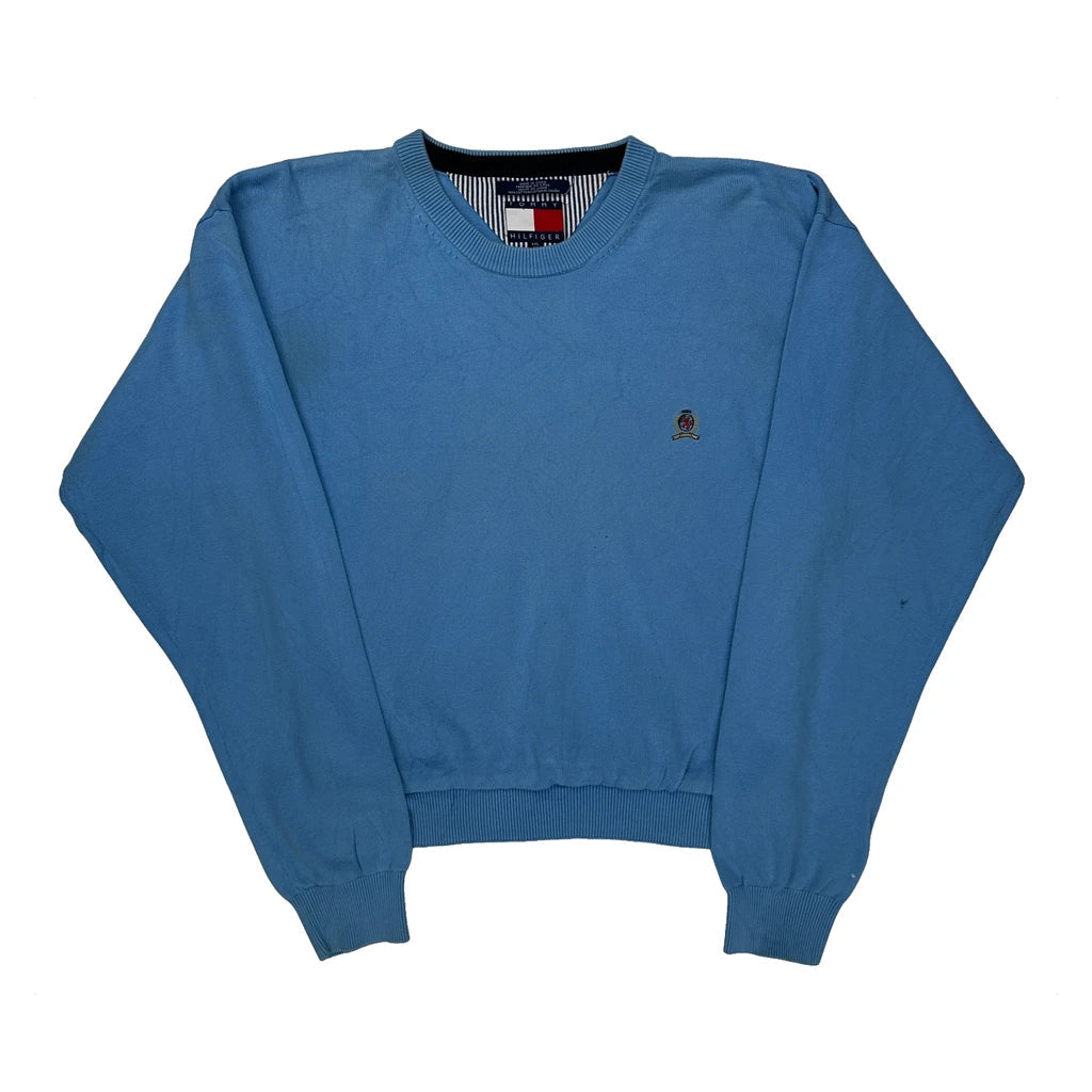 Tommy Hilfiger Jumper - 2XL Blue Cotton Refurbished - Thrifted (note: this is a term often used to describe second- refurbished available on Cerqular