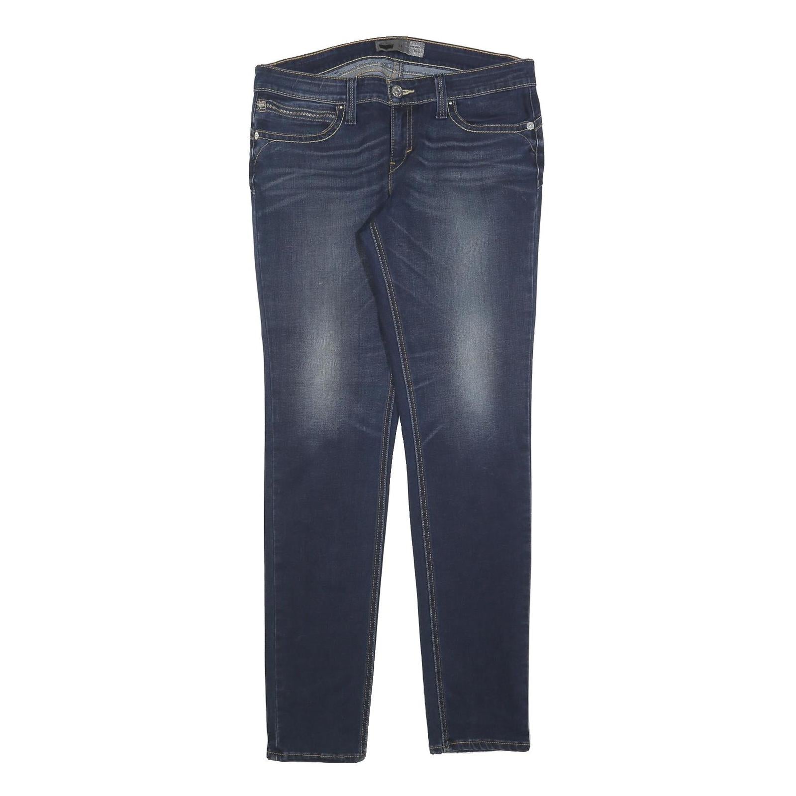 LEVI'S Womens Slim Dark Blue Denim Jeans W31 L34 Stretch Cotton Blend Zip Refurbished - N/A refurbished available on Cerqular