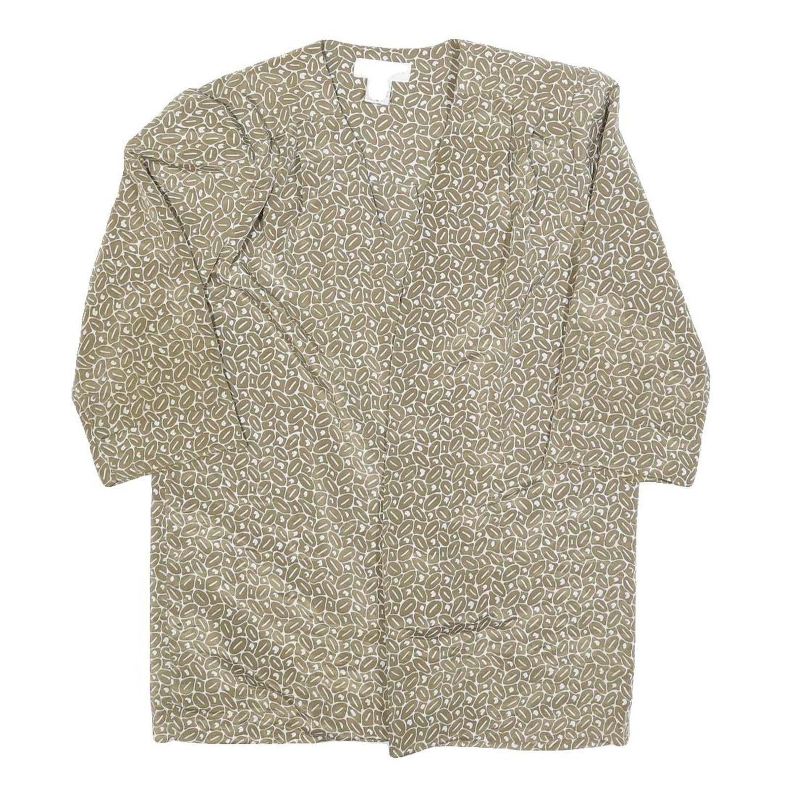 SAMANTHA STEVENS Womens Beige Printed Top 3/4 Sleeve V-Neck Size S Lightweight Refurbished - N/A refurbished available on Cerqular