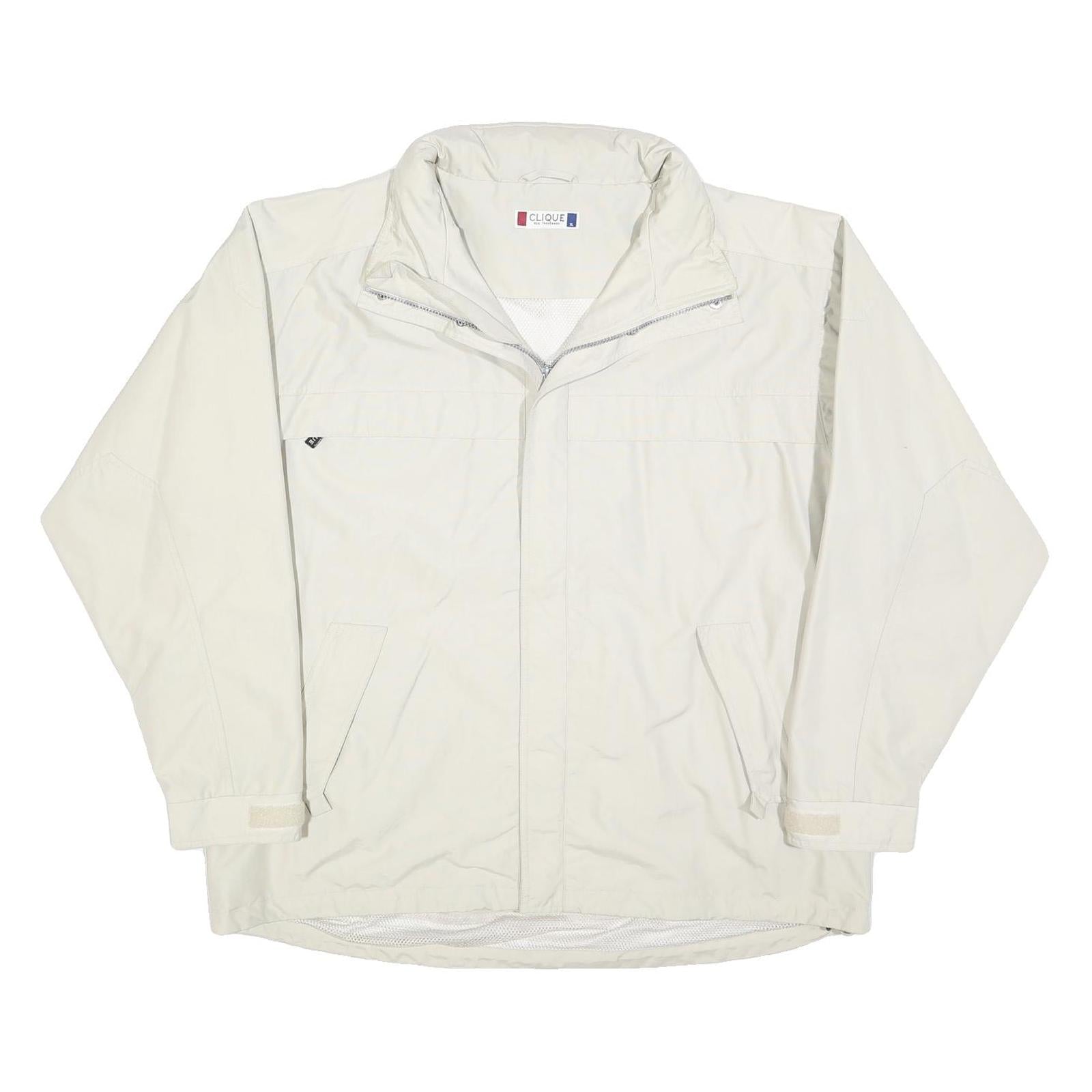 CLIQUE Mens White Cotton Blend Jacket XL Zip Plain Lightweight Casual Refurbished - N/A refurbished available on Cerqular