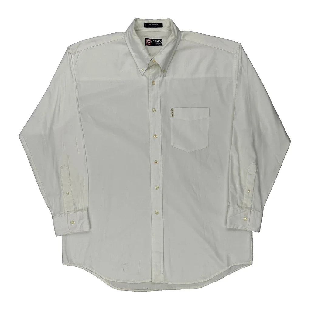 Chaps Ralph Lauren Shirt - Large White Cotton Refurbished - Thrifted (note: this is a term often used to describe second- refurbished available on Cerqular