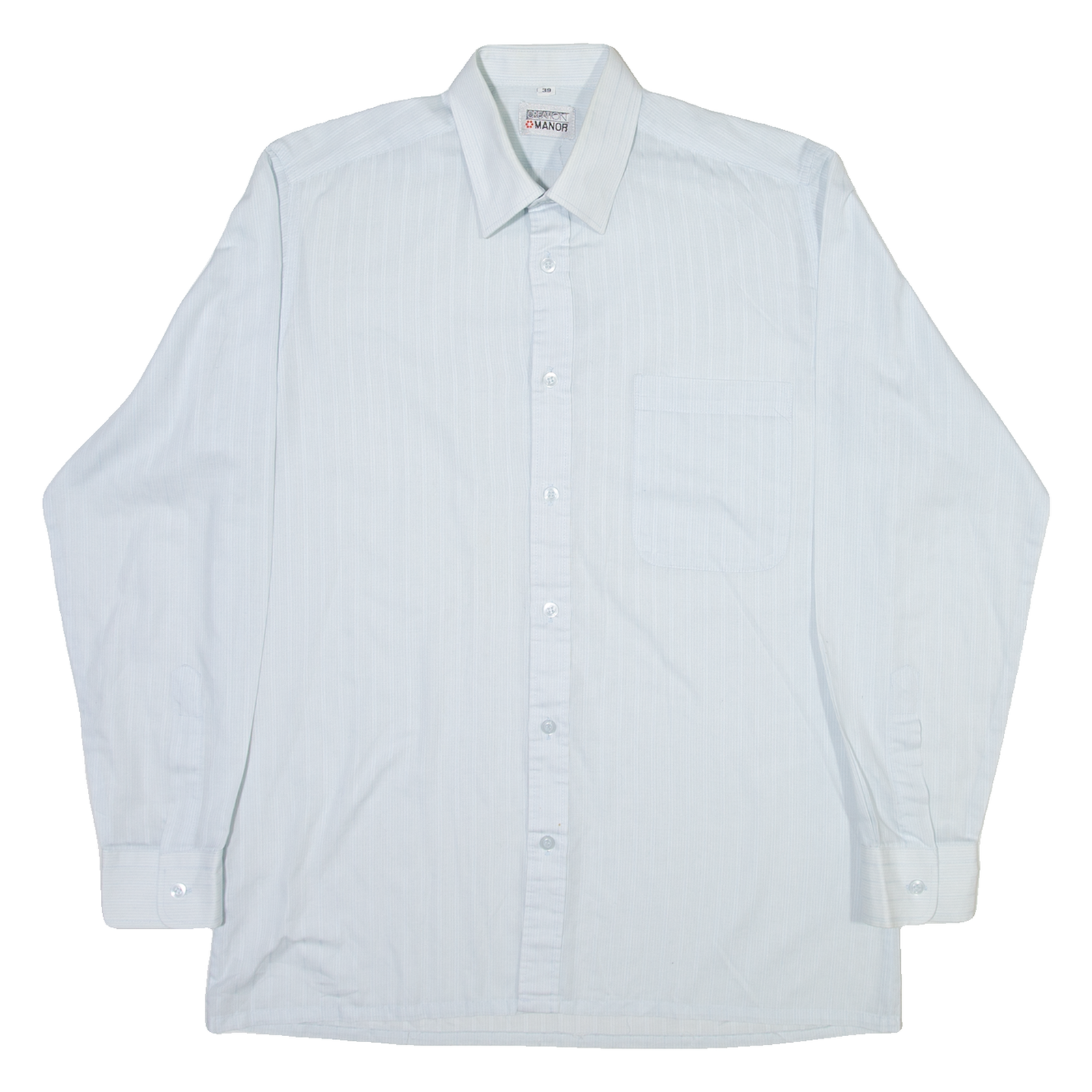 CREATION MANOR Mens Shirt Blue Striped Long Sleeve M Refurbished - N/A refurbished available on Cerqular