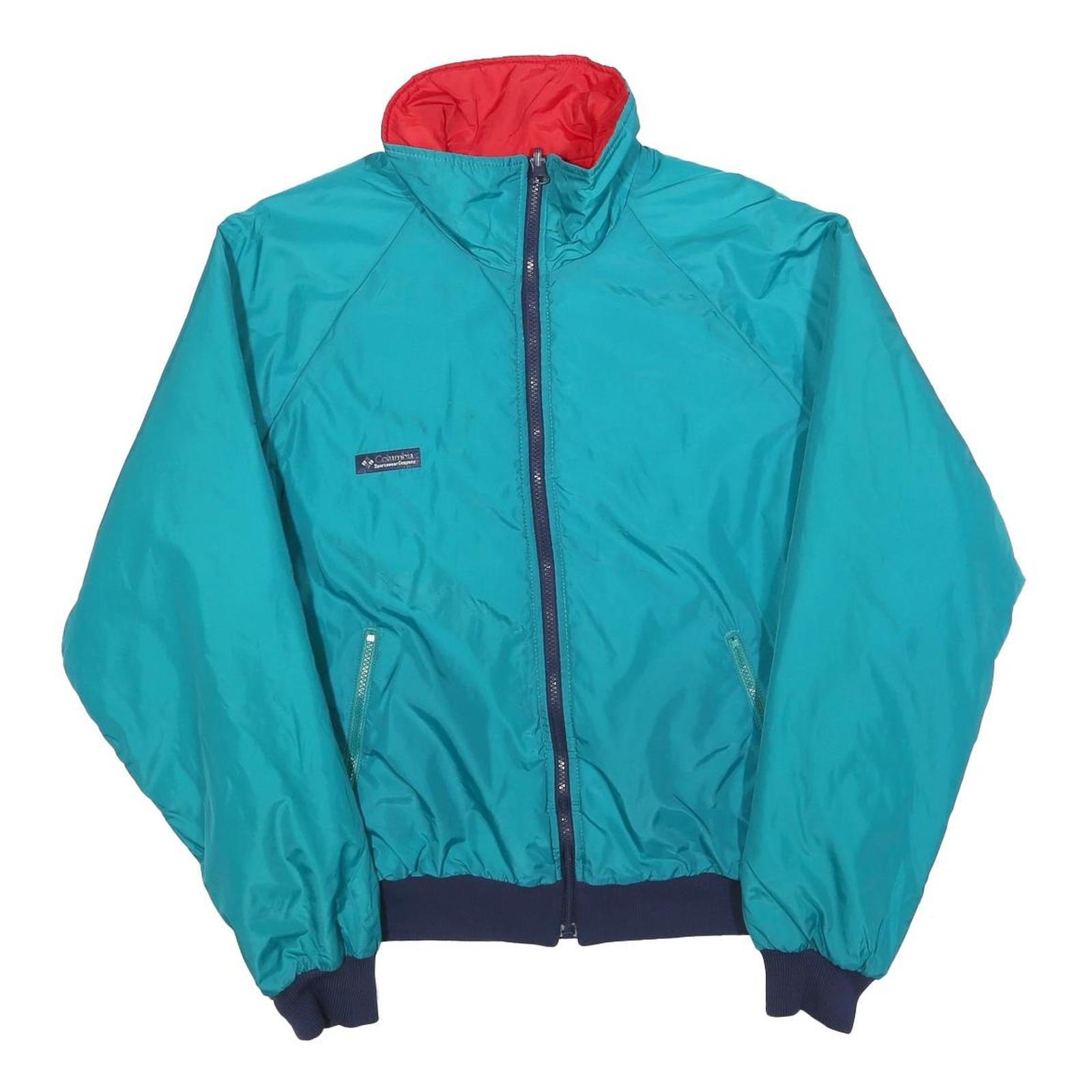 COLUMBIA Mens Blue & Red Casual Zip Jacket L Polyester Plain Lightweight Refurbished - N/A refurbished available on Cerqular