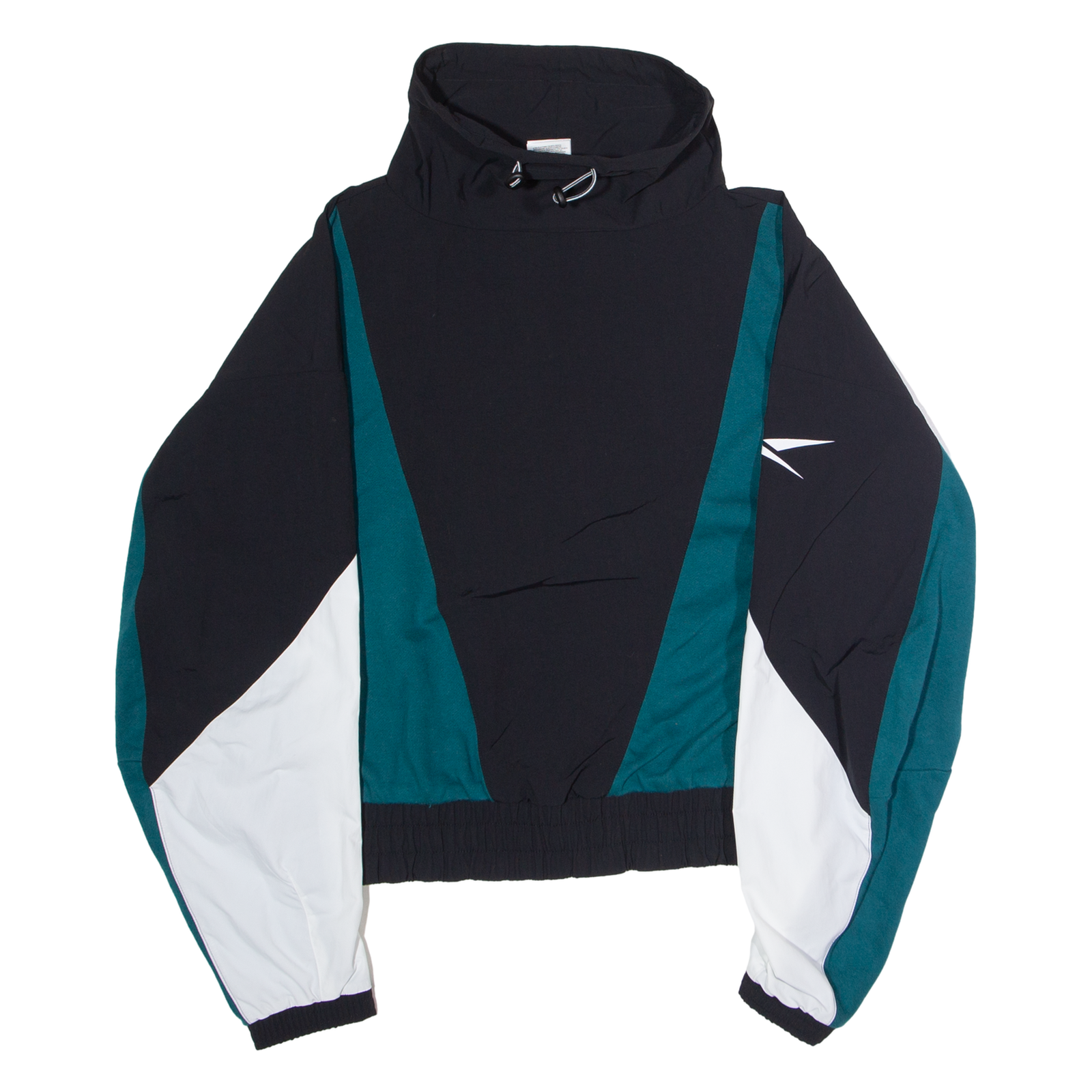 REEBOK Cropped Womens Pullover Jacket Black Nylon Colourblock S Refurbished - N/A refurbished available on Cerqular