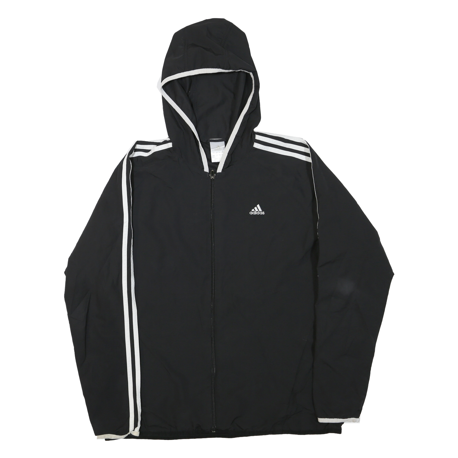 ADIDAS Womens Black & White Athletic Jacket UK 18 Polyester Blend Zip Hooded Refurbished - N/A refurbished available on Cerqular