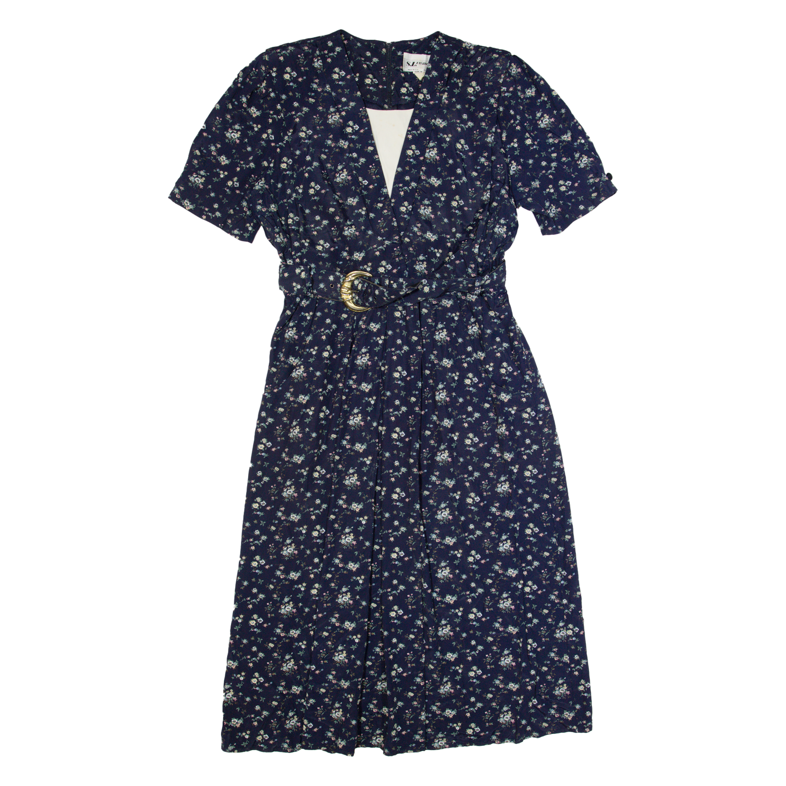 SL FASHIONS Womens A-Line Dress Blue 90s Floral Long Sleeve Long M Refurbished - N/A refurbished available on Cerqular