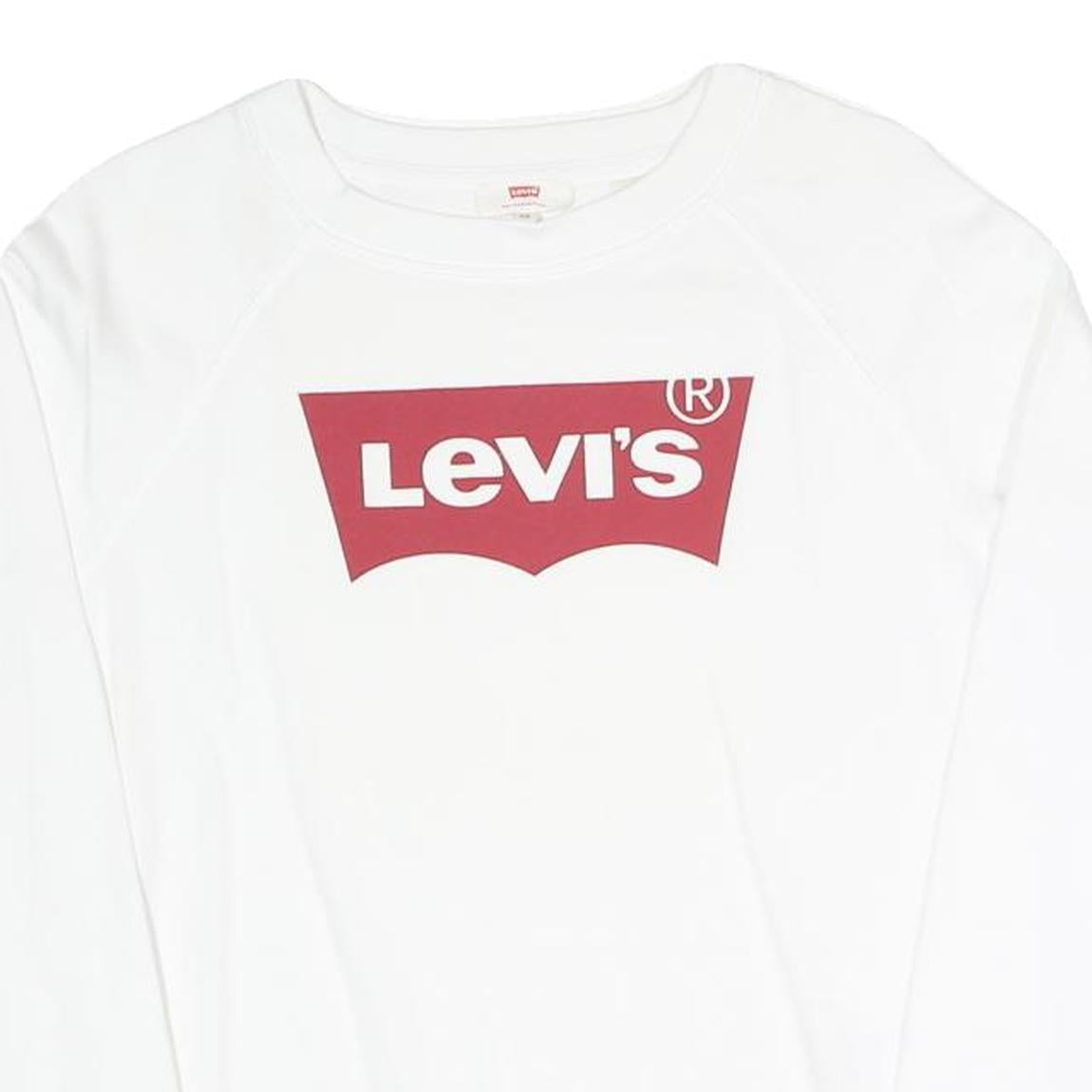 NIKE Womens White XS Crew Neck Cotton Blend Sweatshirt Pullover Casual Refurbished - N/A refurbished available on Cerqular