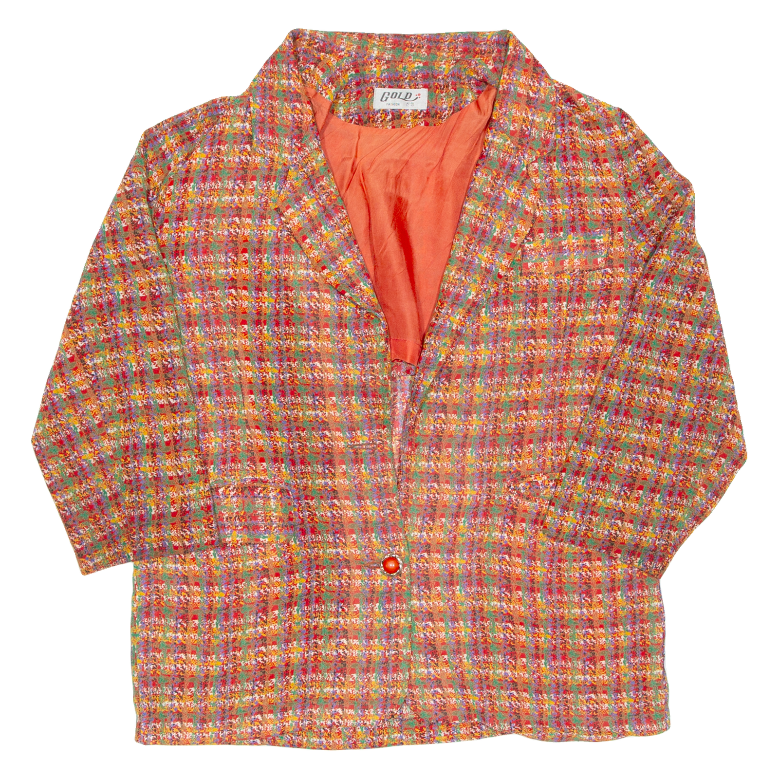 GOLD Womens Printed Waistcoat Pink V-Neck 3/4 Sleeve Crazy Pattern M Refurbished - N/A refurbished available on Cerqular