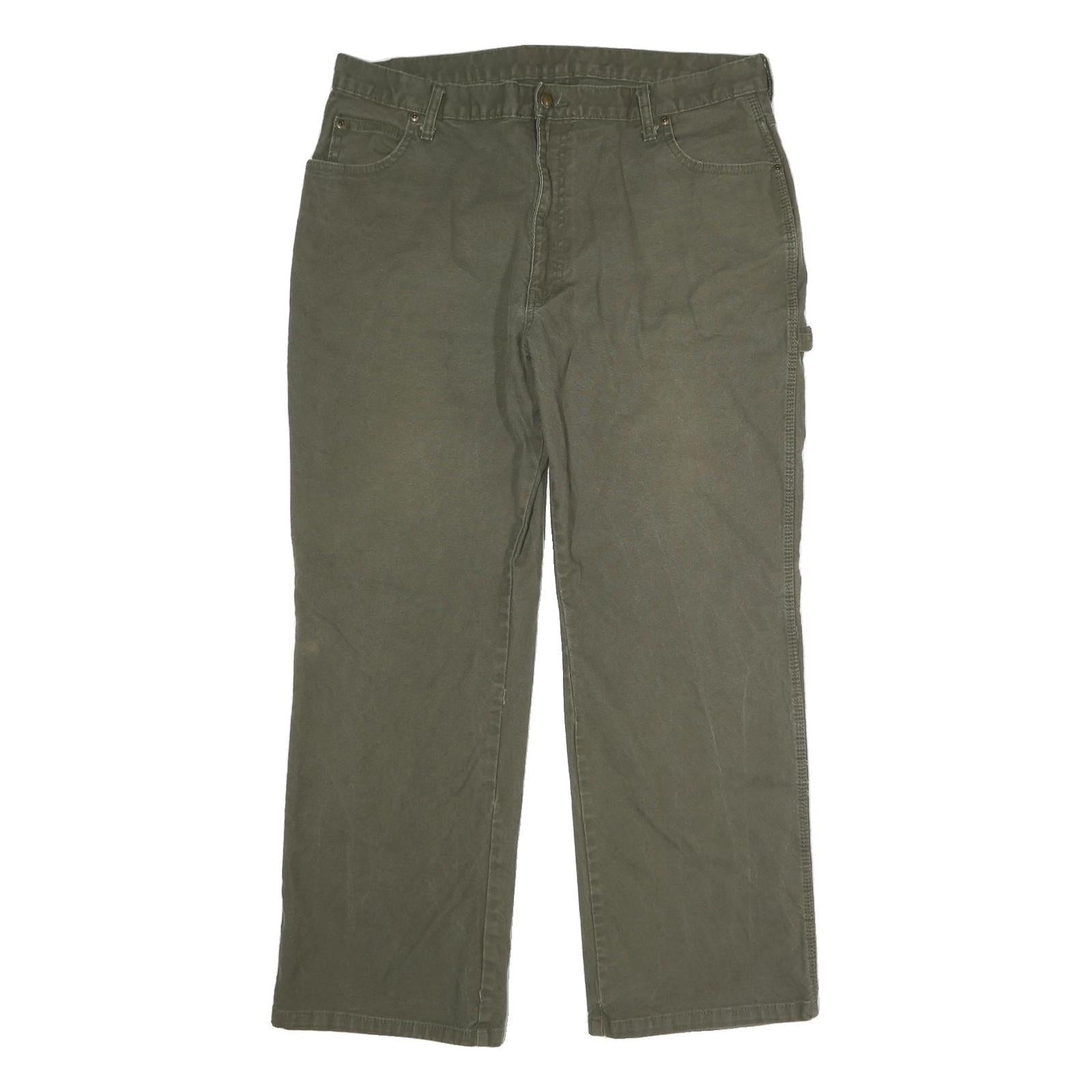 DICKIES Mens Cotton Olive Regular Straight Trousers W38 L29 Workwear Casual Refurbished - N/A refurbished available on Cerqular