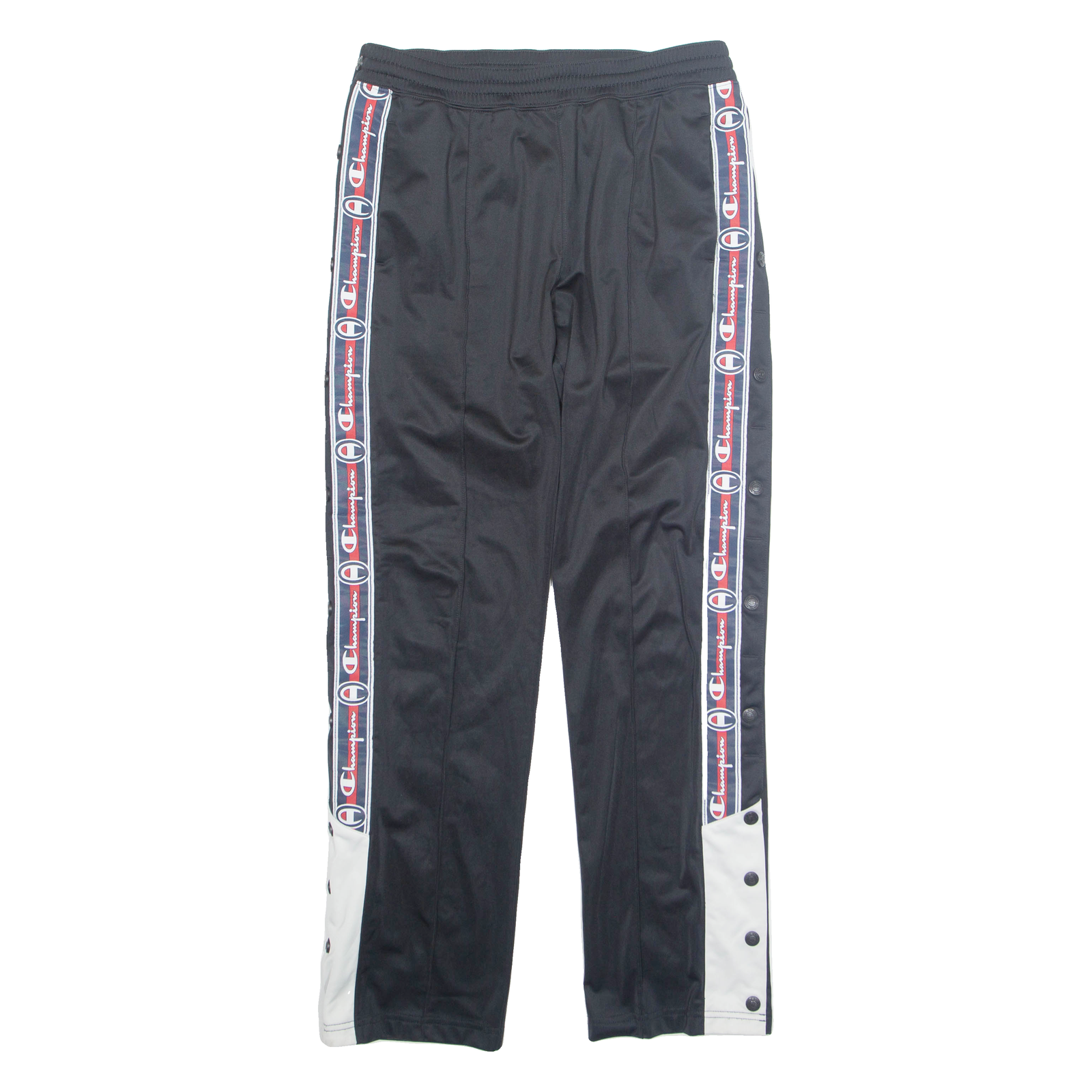 CHAMPION Side Poppers Mens Track Pants Black Straight S W29 L30 Refurbished - N/A refurbished available on Cerqular