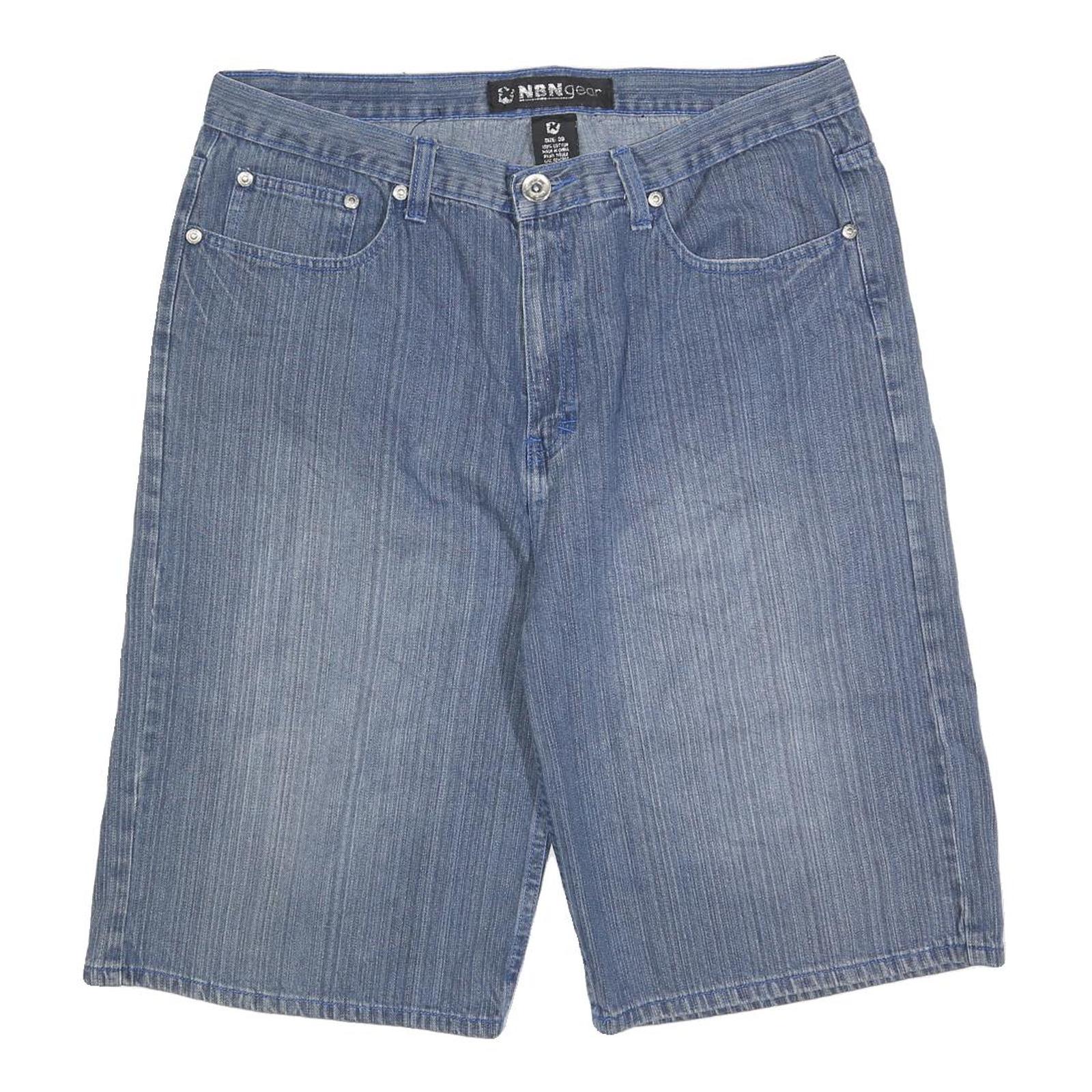 NBN GEAR Mens Denim Blue Shorts XL W38 Casual Cotton Blend Classic Fit Refurbished - N/A refurbished available on Cerqular