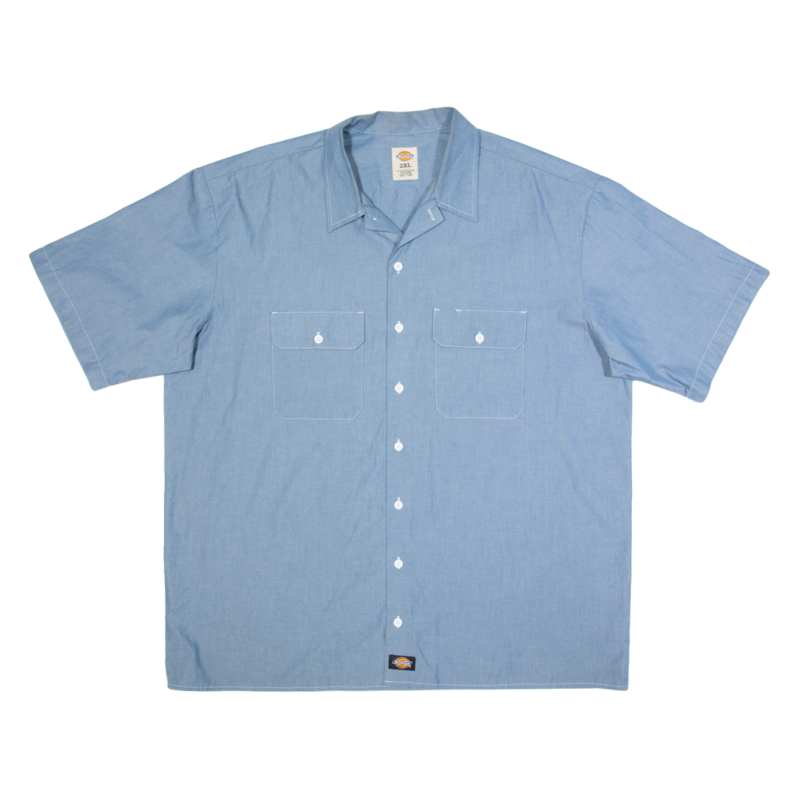 DICKIES Mens Worker Shirt Blue 2XL Refurbished - N/A refurbished available on Cerqular