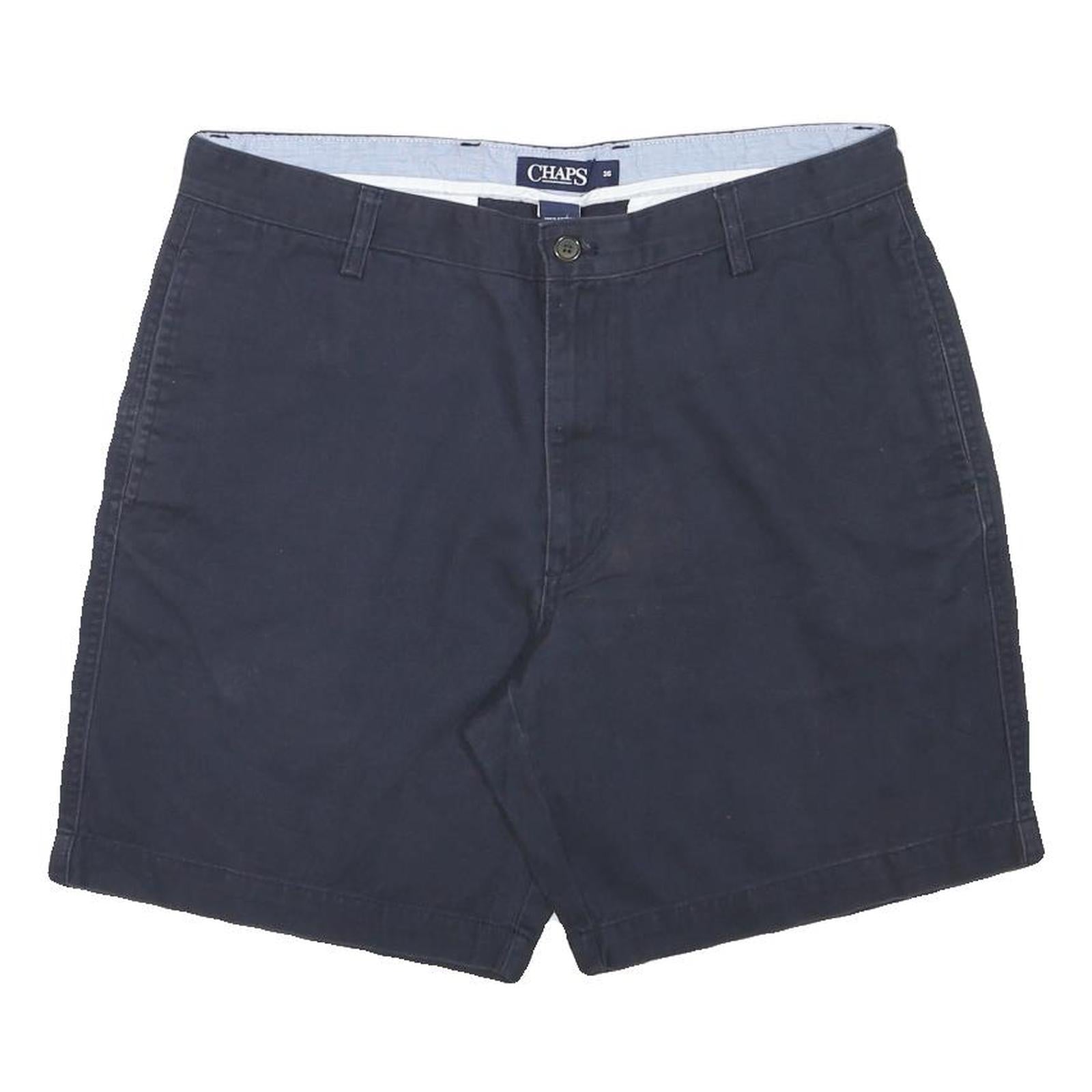 CHAPS Mens Shorts Navy Blue Casual L W36 Cotton Blend Classic Fit Pockets Refurbished - N/A refurbished available on Cerqular
