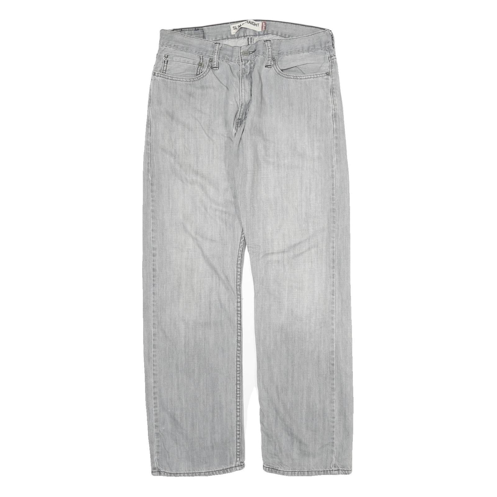 LEVI'S Mens Regular Fit Straight Leg Denim Light W33 L32 Grey Casual Jeans Refurbished - N/A refurbished available on Cerqular