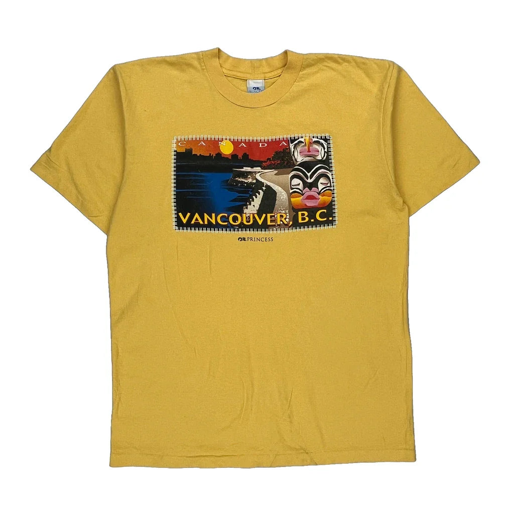 Buy Vancouver B.C. Princess Single Stitch T-Shirt - 3XL Yellow Cotton Refurbished - $23.57 Vancouver B.C. Princess Single Stitch T-Shirt - 3XL Yellow Cotton Refurbished - Thrifted (note: this is a term often used to describe second- refurbished available on Cerqular