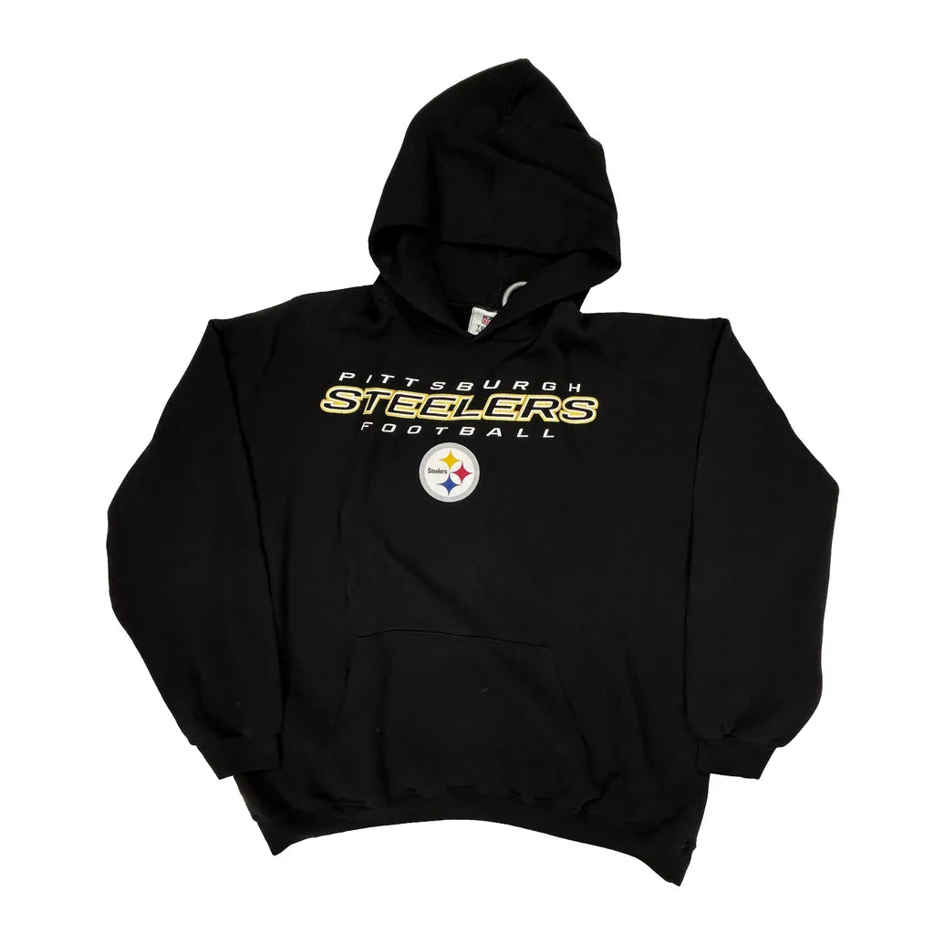 Buy Pittsburgh Steelers N.F.L. Team Apparel Football Hoodie - XL Black Cotton Blend Refurbished - $60.29 Pittsburgh Steelers N.F.L. Team Apparel Football Hoodie - XL Black Cotton Blend Refurbished - Thrifted (note: this is a term often used to describe second- refurbished available on Cerqular