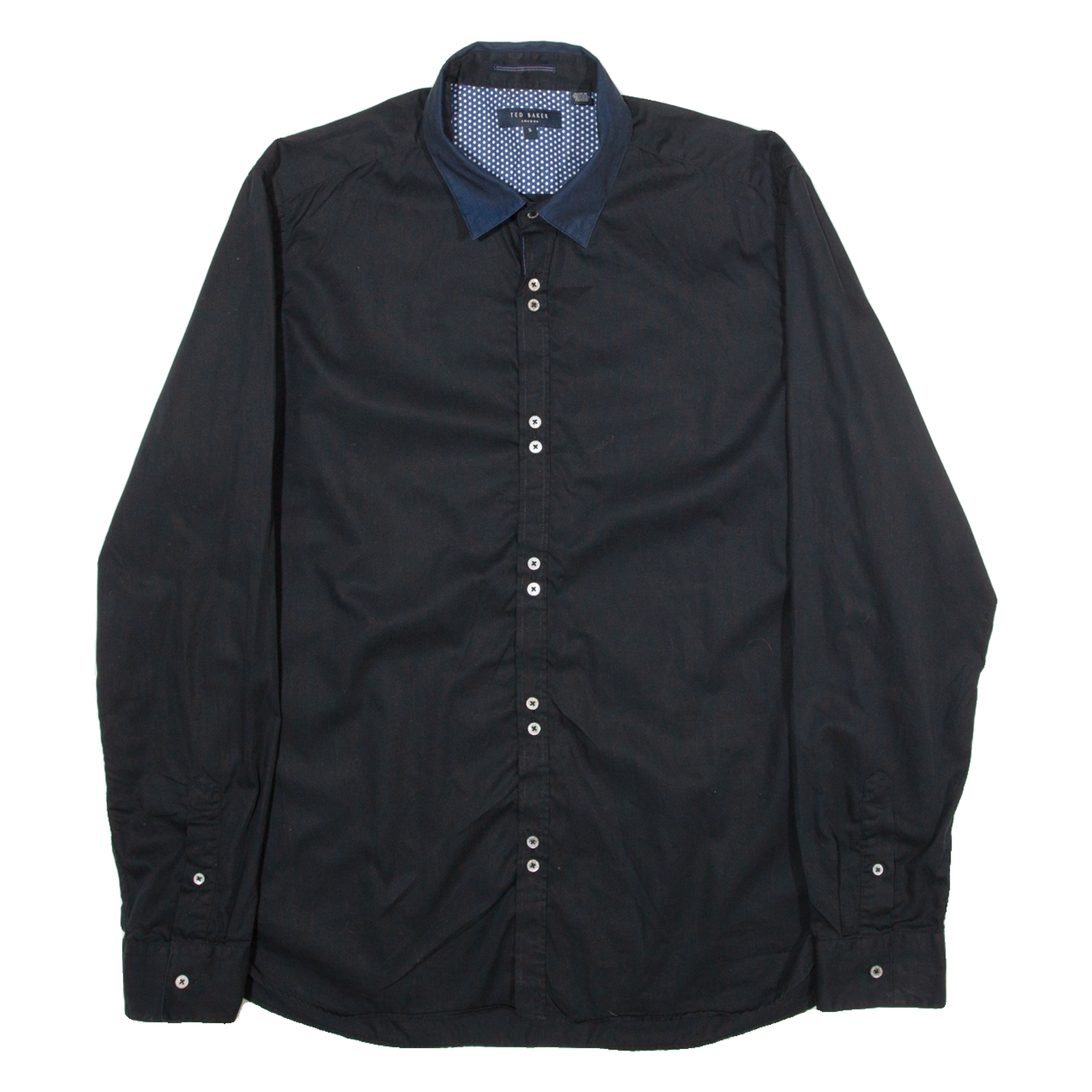 TED BAKER Mens Plain Shirt Black Long Sleeve S Refurbished - N/A refurbished available on Cerqular