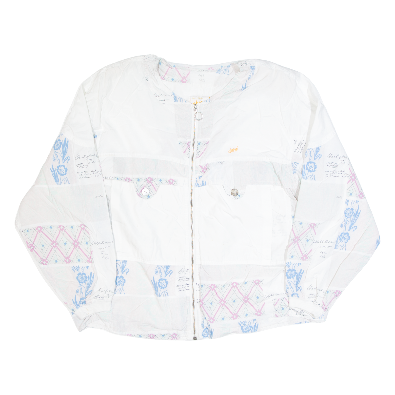 CHEVRON Womens Track Jacket White 90s Floral L Refurbished - N/A refurbished available on Cerqular