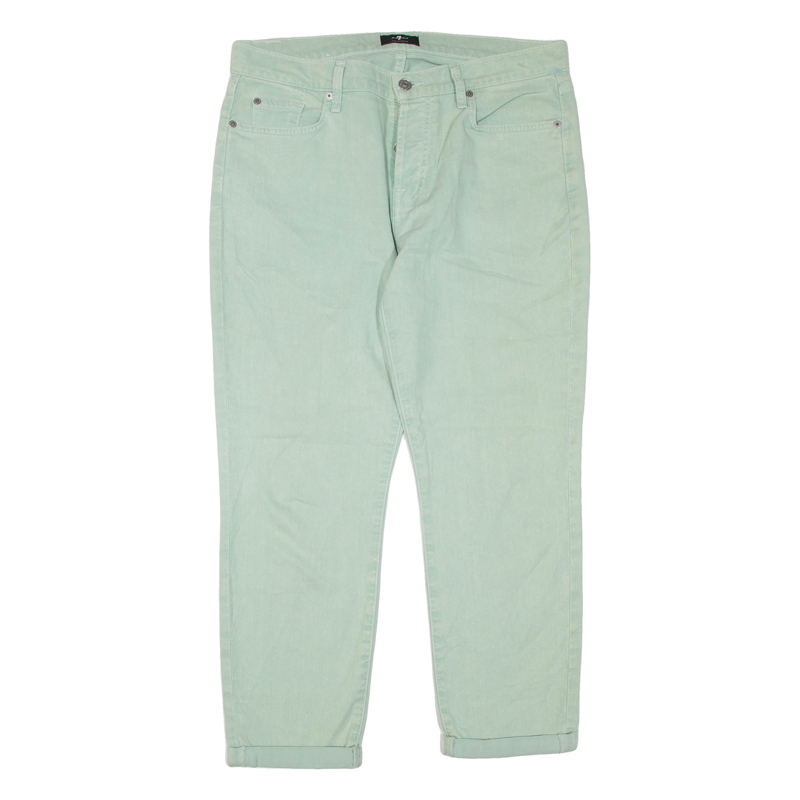7 FOR ALL MANKIND Womens Jeans Green Regular Tapered W33 L26 Refurbished - N/A refurbished available on Cerqular