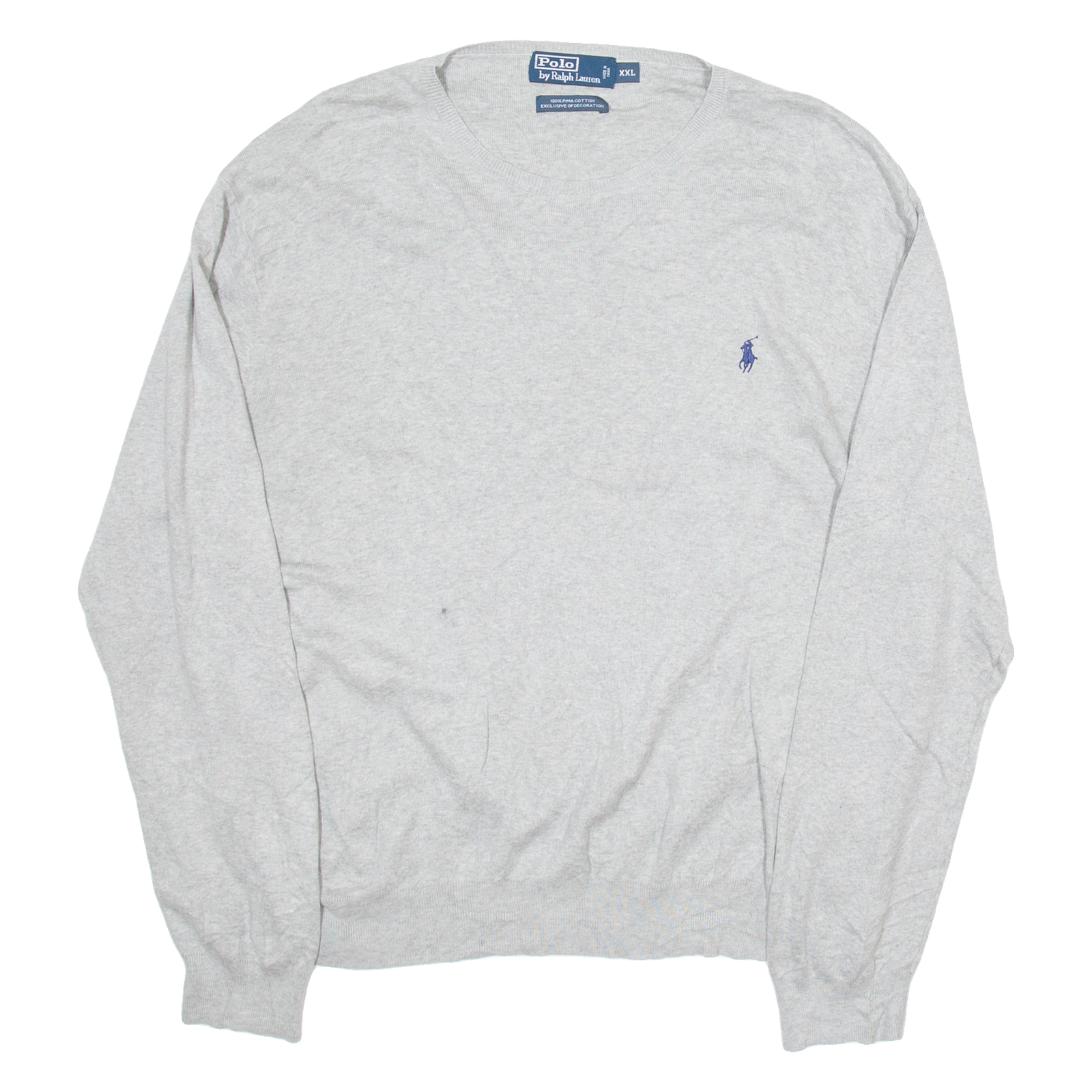 POLO RALPH LAUREN Mens Jumper Grey Tight Knit 2XL Refurbished - N/A refurbished available on Cerqular