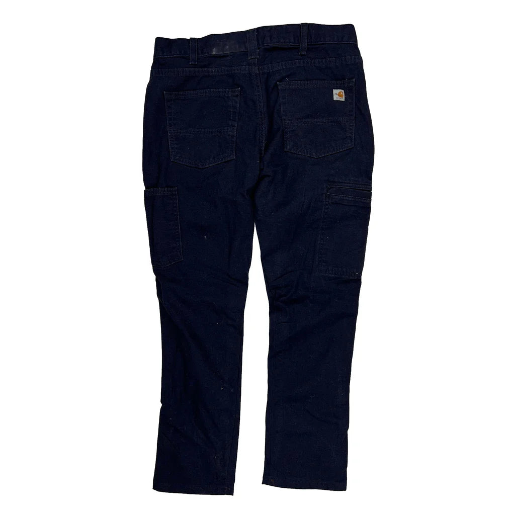 Carhartt Cargo Trousers - 30W UK 10 Navy Cotton Refurbished - Thrifted (note: this is a term often used to describe second- refurbished available on Cerqular