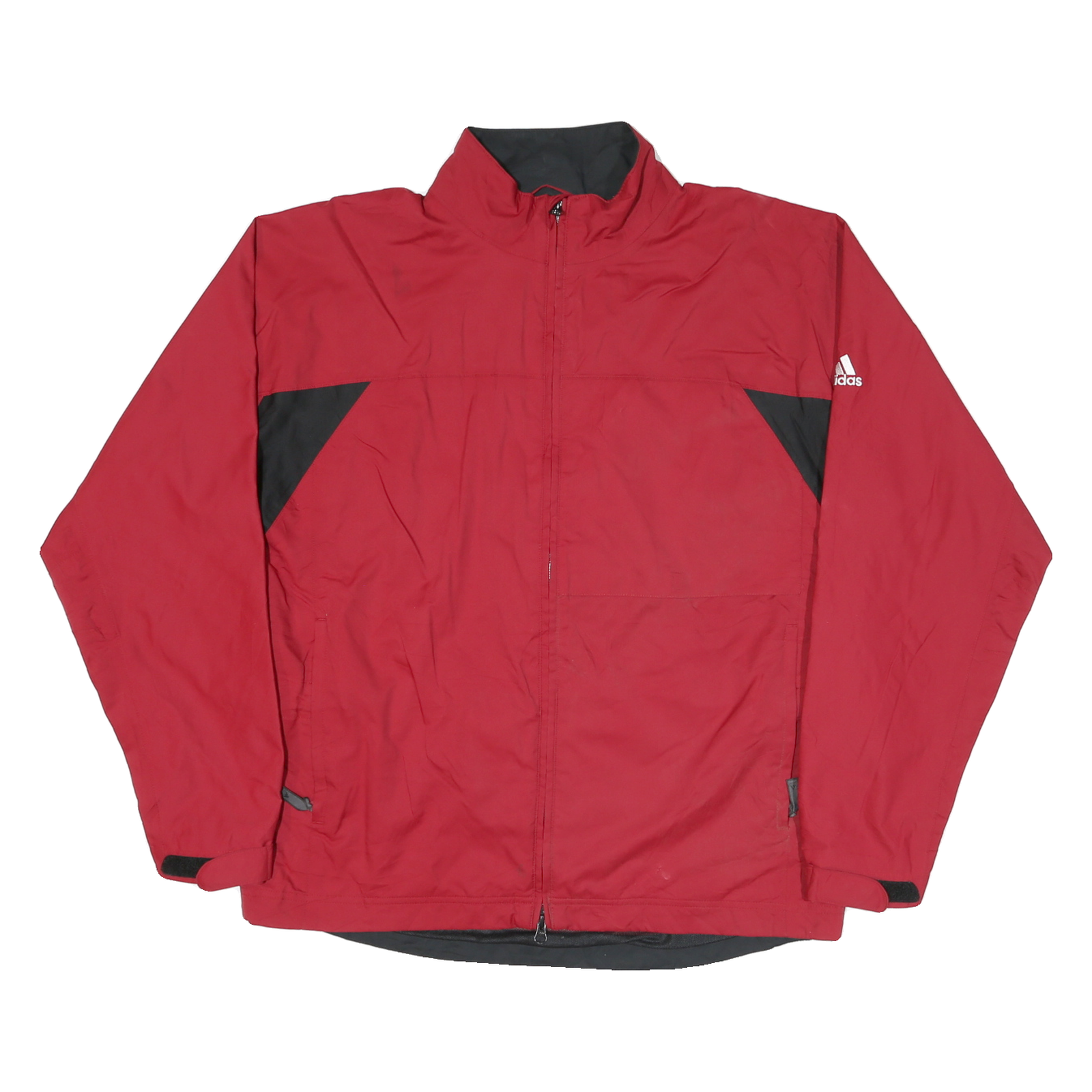 ADIDAS Mens Red & Black Outdoor Jacket M Polyester Blend Zip Lightweight Refurbished - N/A refurbished available on Cerqular
