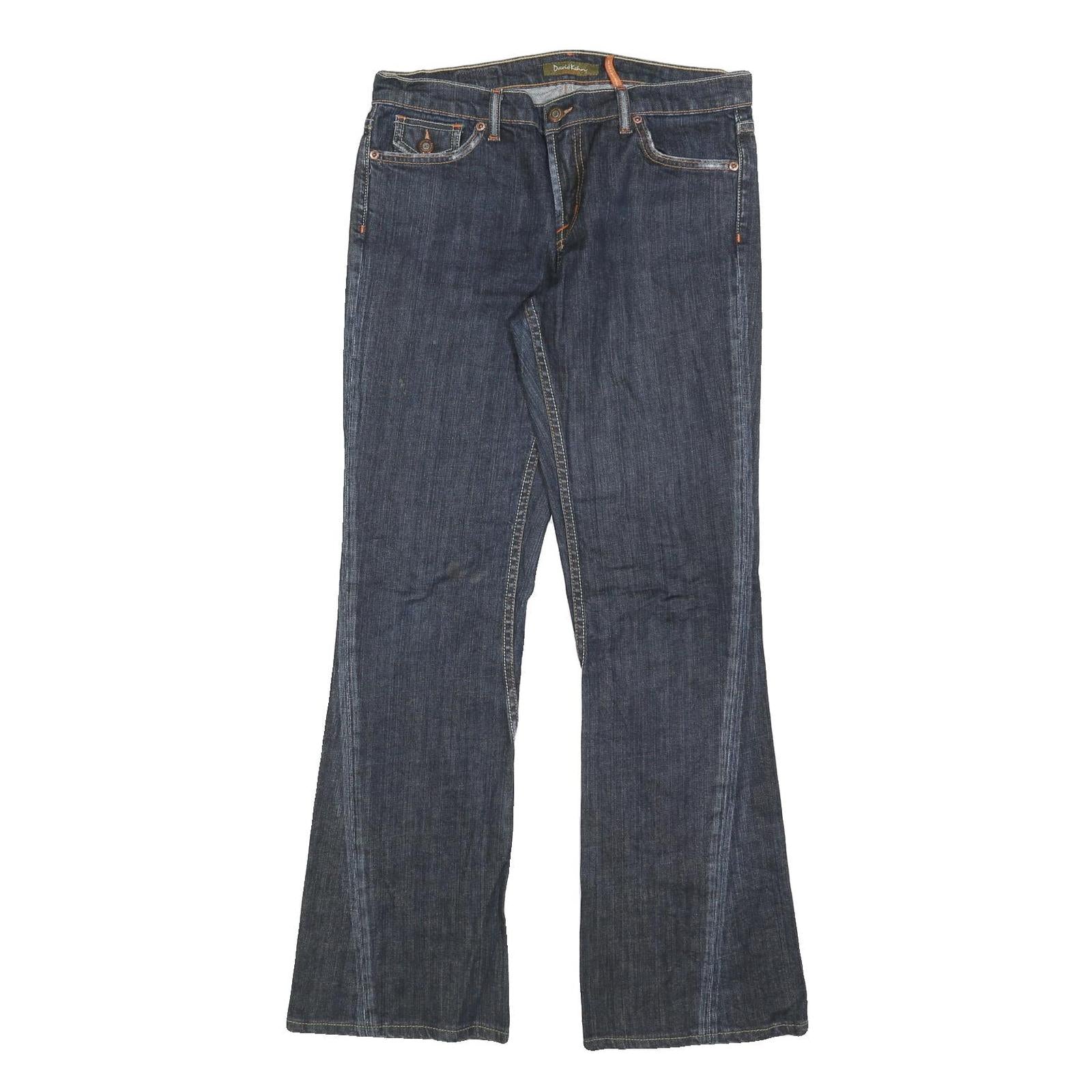 DAVID KAHN Womens Jeans Blue Regular Flared Denim Medium W30 L32 Stylish Pockets Refurbished - N/A refurbished available on Cerqular