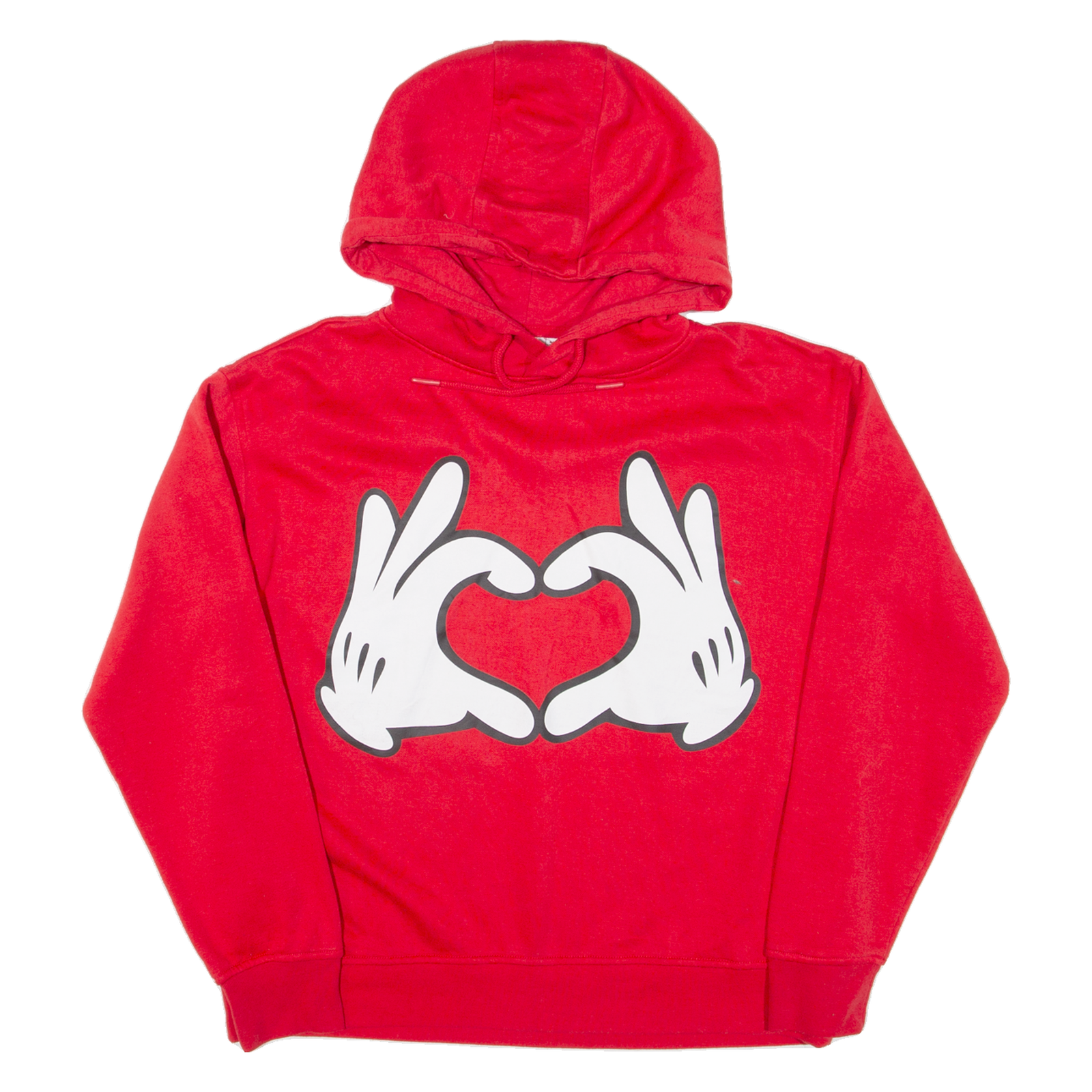 DISNEY Mickey Mouse Loveheart Womens Red Hoodie S Refurbished - N/A refurbished available on Cerqular