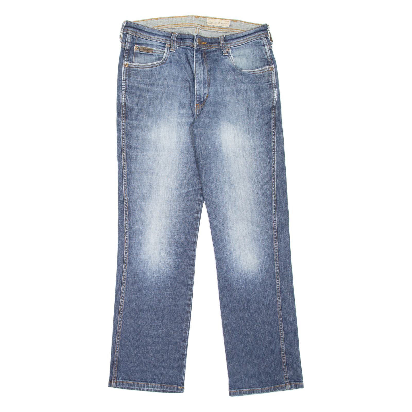 WRANGLER Arizona Stretch Mens Jeans Blue Regular Straight Stone Wash W31 L30 Refurbished - N/A refurbished available on Cerqular